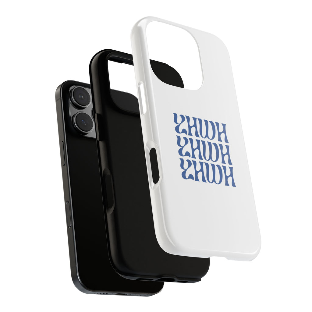 "YHWH" — Retro Blue Wavy Tough Phone Case