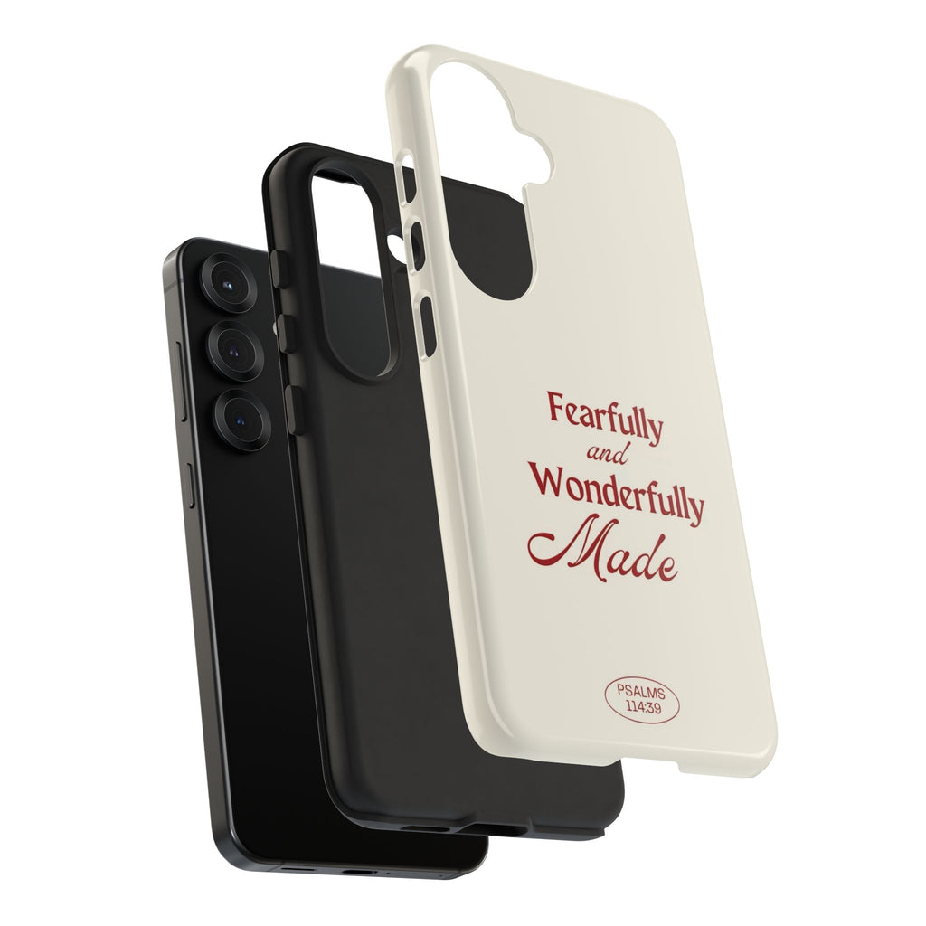 Tough Phone Case — "Fearfully and Wonderfully Made" Christian Scripture Protective Case
