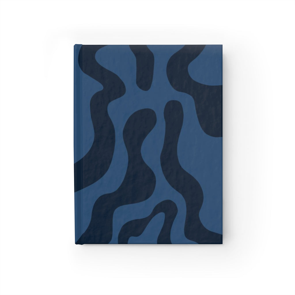 Blue Abstract Pattern Ruled Journal — Hardcover Navy Scribble Notebook for Notes & Planning