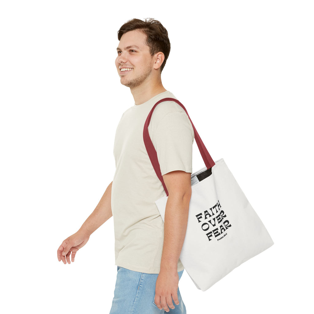 Faith Over Fear Tote Bag — Christian Inspirational Scripture Bag (Psalm 56:3)