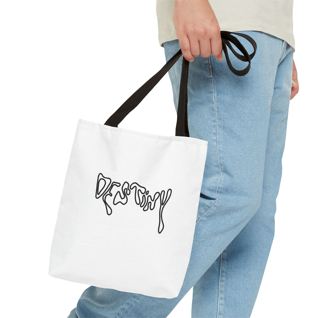 Destiny Script Tote Bag – Minimalist Graphic Canvas Tote