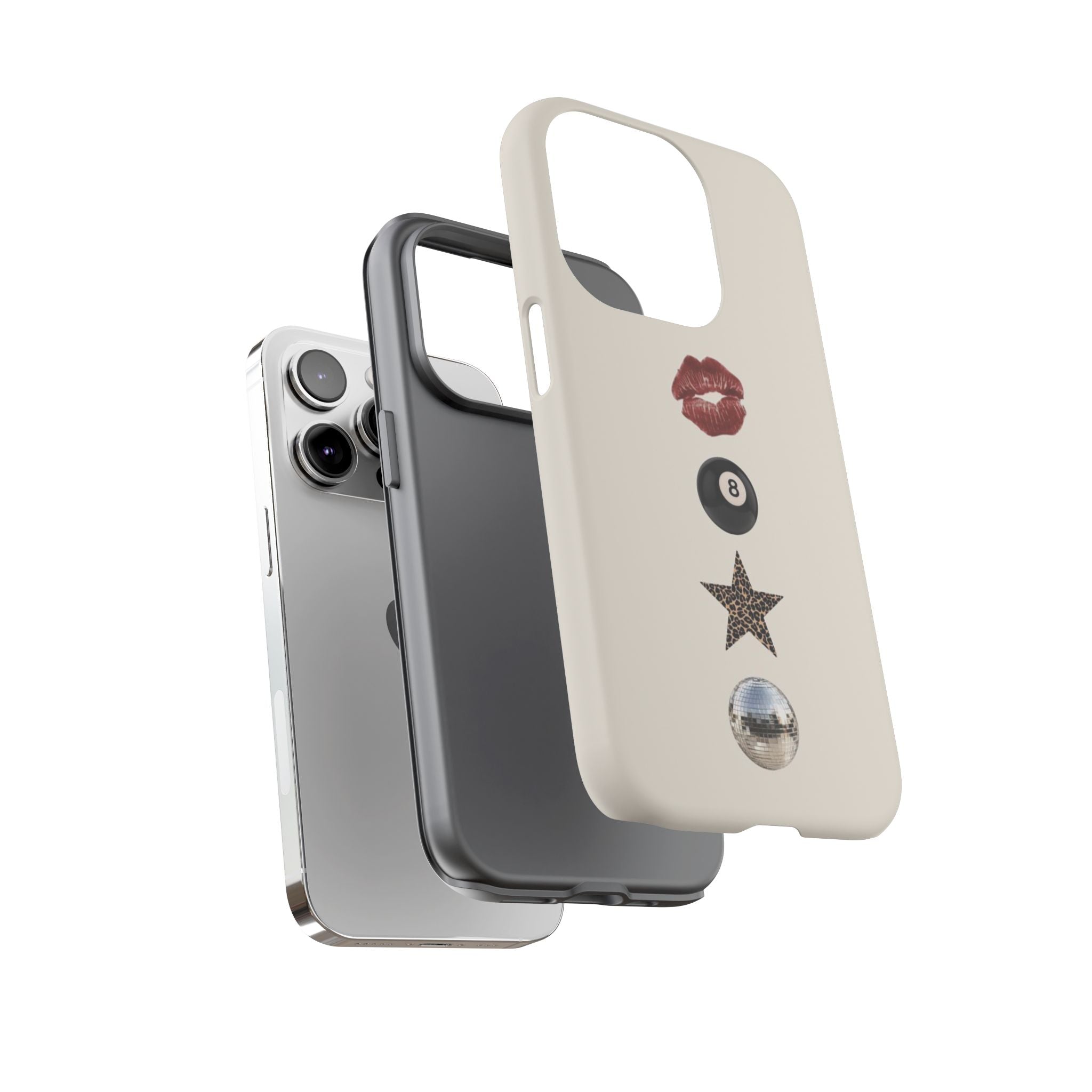 Kiss 8-Ball Star iPhone Case – Trendy Minimalist Protective Cover