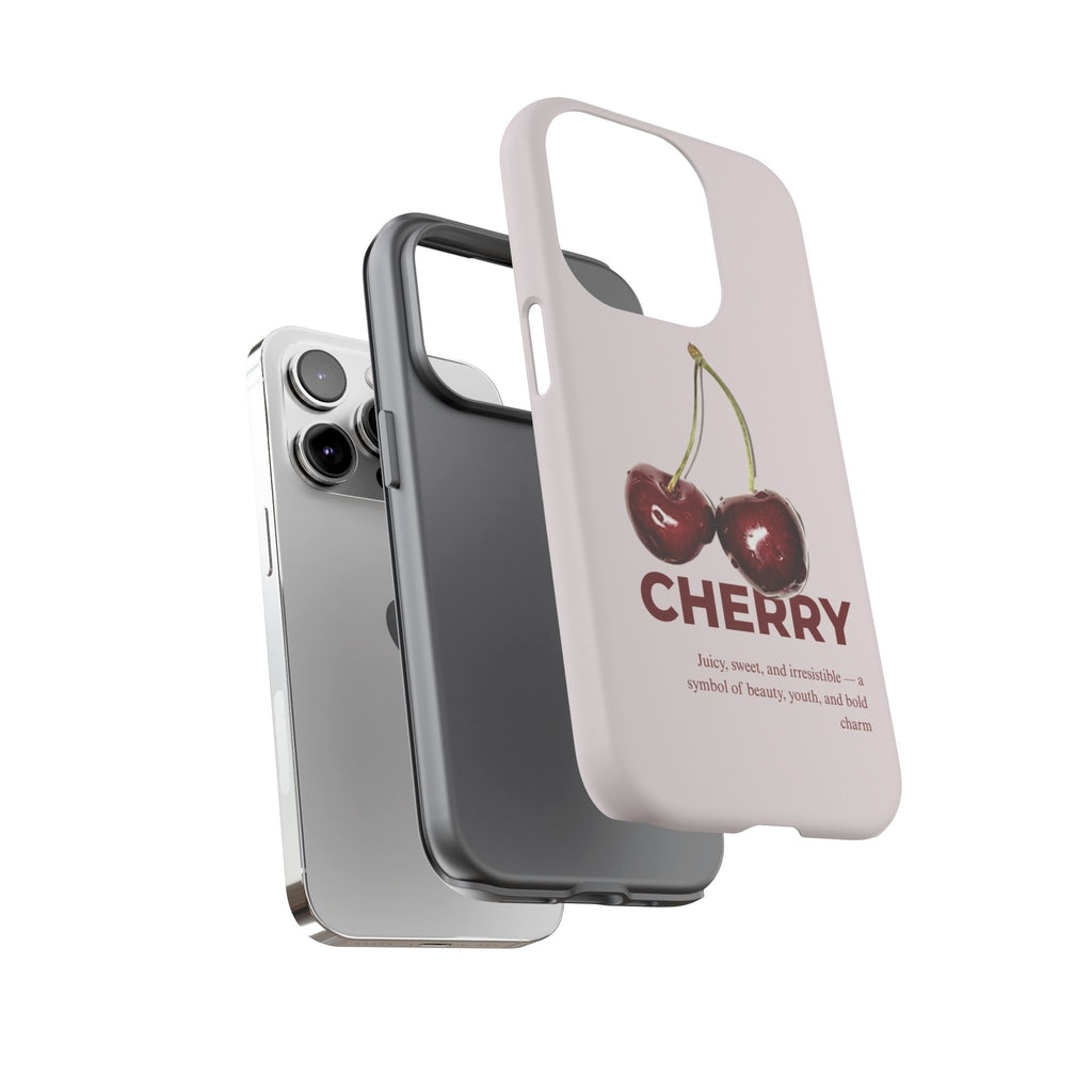 Cherry Vintage iPhone Case — Retro Cherry Illustration with 'CHERRY' Text