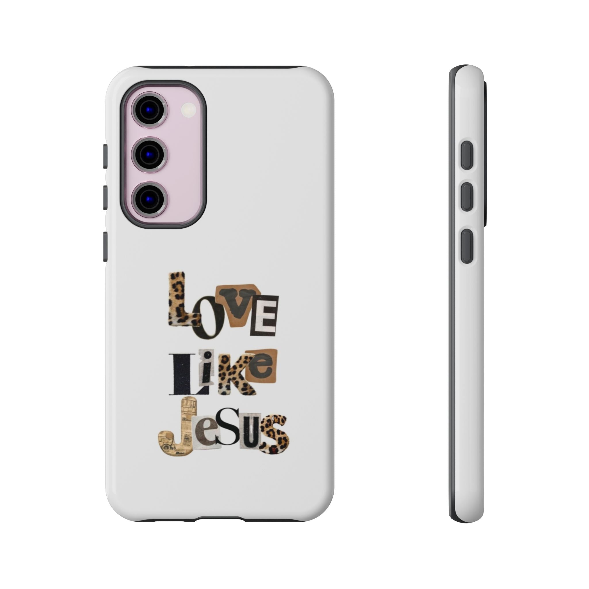 "Love Like Jesus" Leopard Print Christian Tough Phone Case