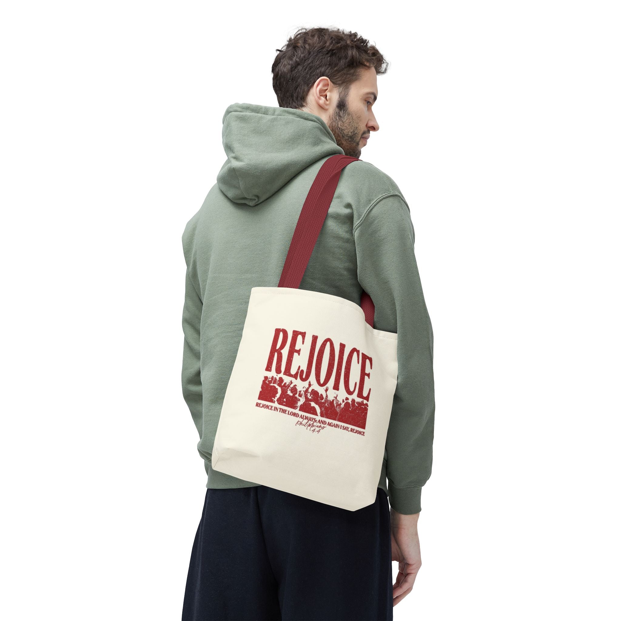 "Rejoice" Graphic Tote Bag