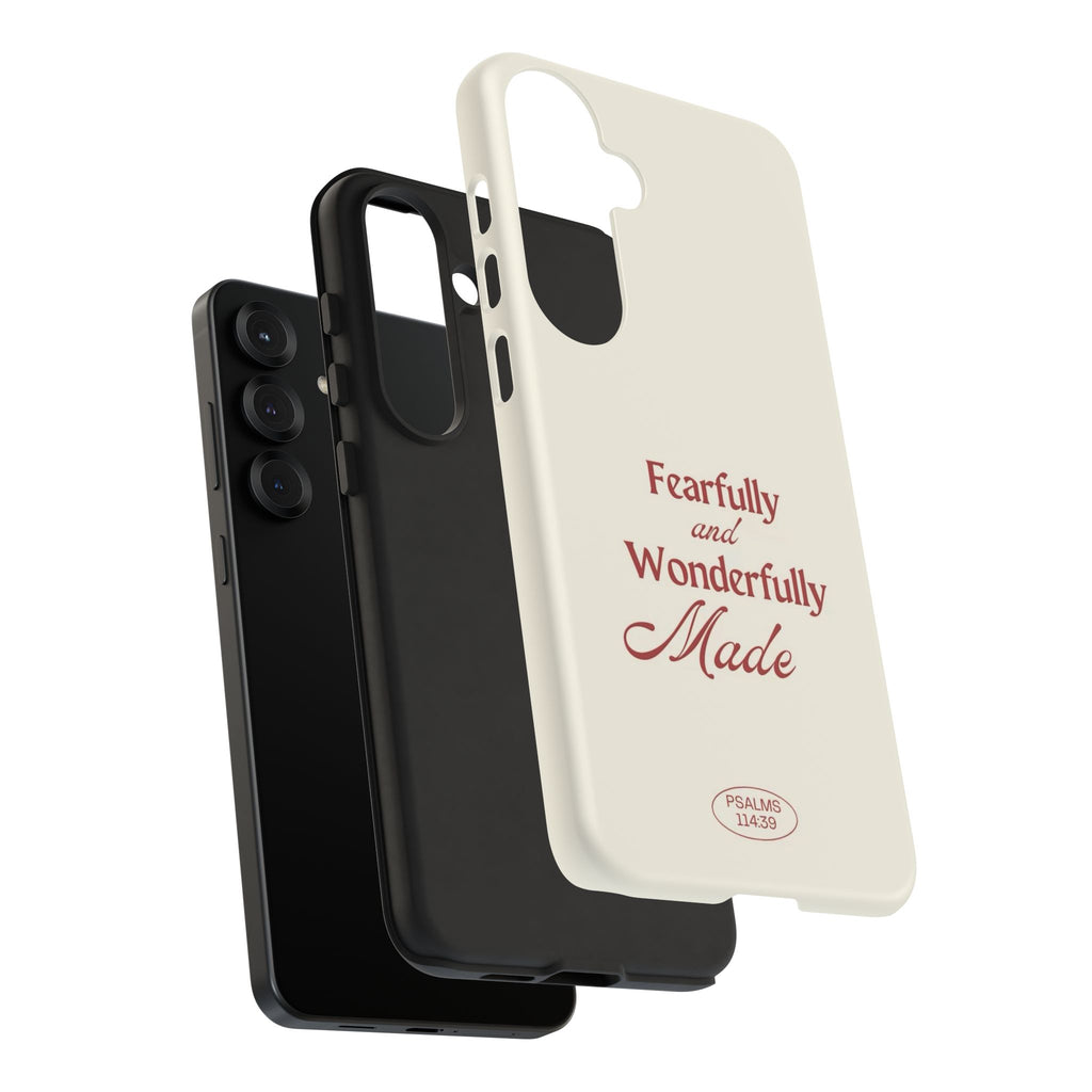 Tough Phone Case — "Fearfully and Wonderfully Made" Christian Scripture Protective Case