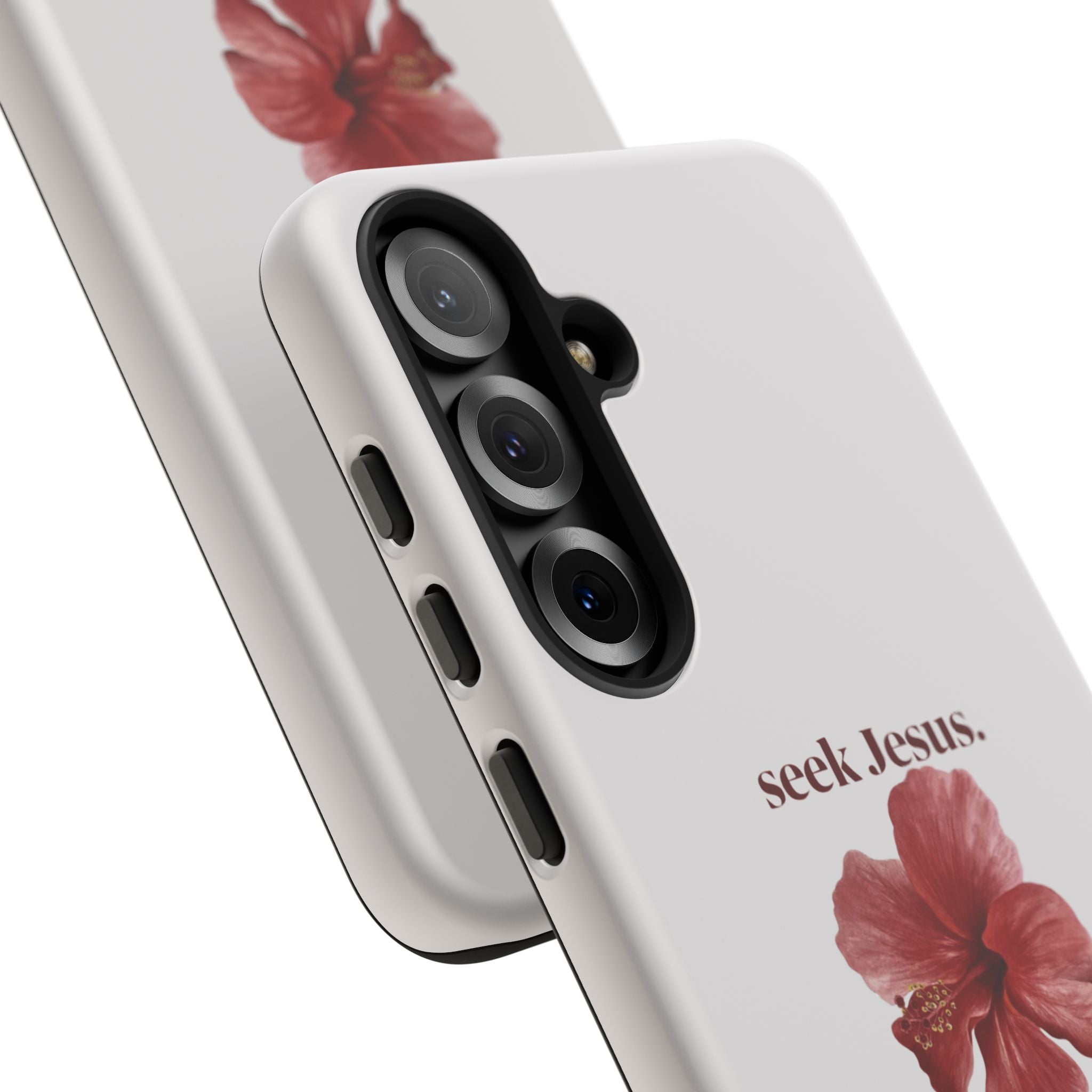 "seek Jesus." Floral Tough Protective Case