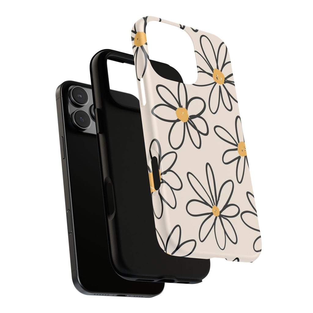 Daisy Sketch iPhone Case — Floral Protective Phone Cover