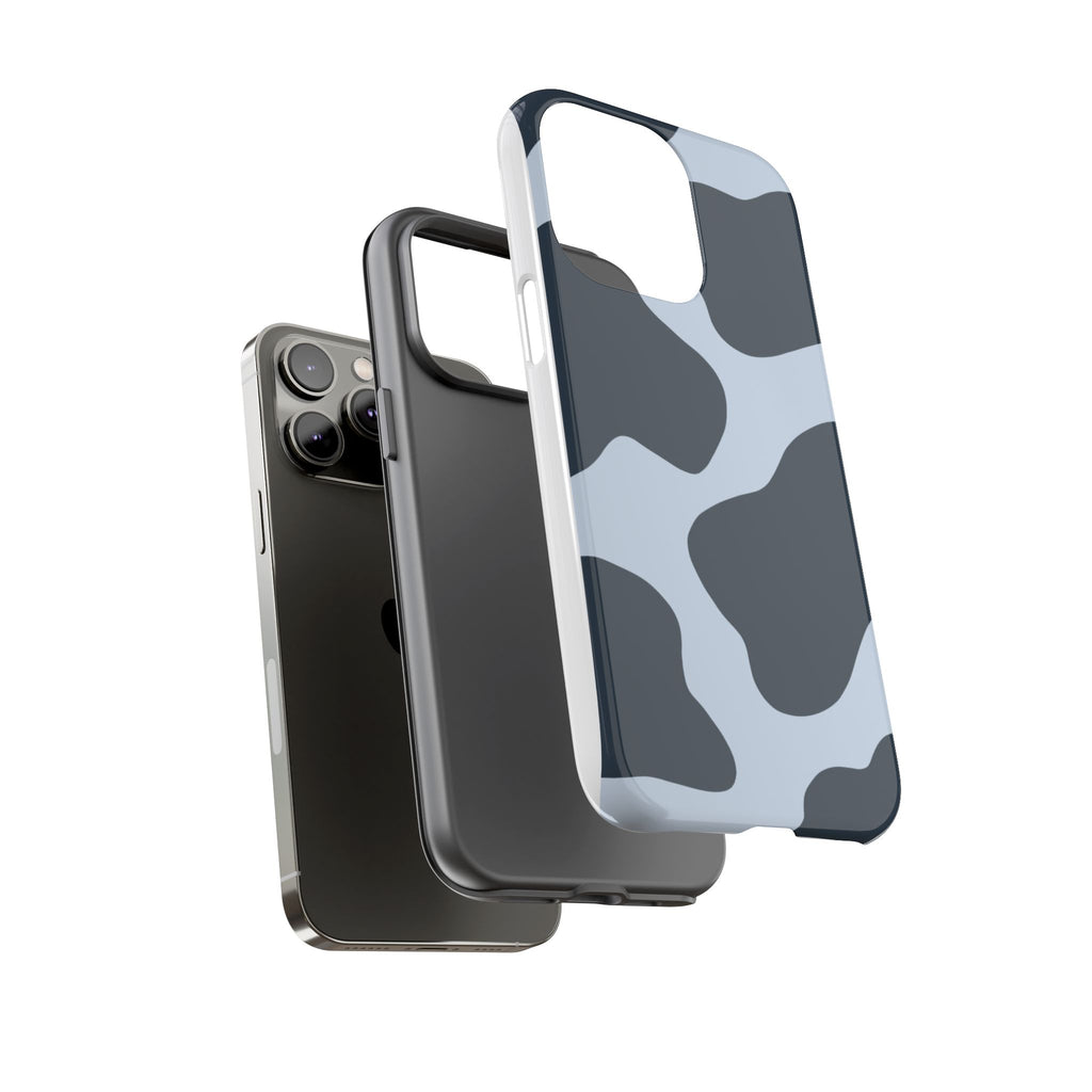 Cow Print Tough iPhone Case — Blue Black Abstract Pattern