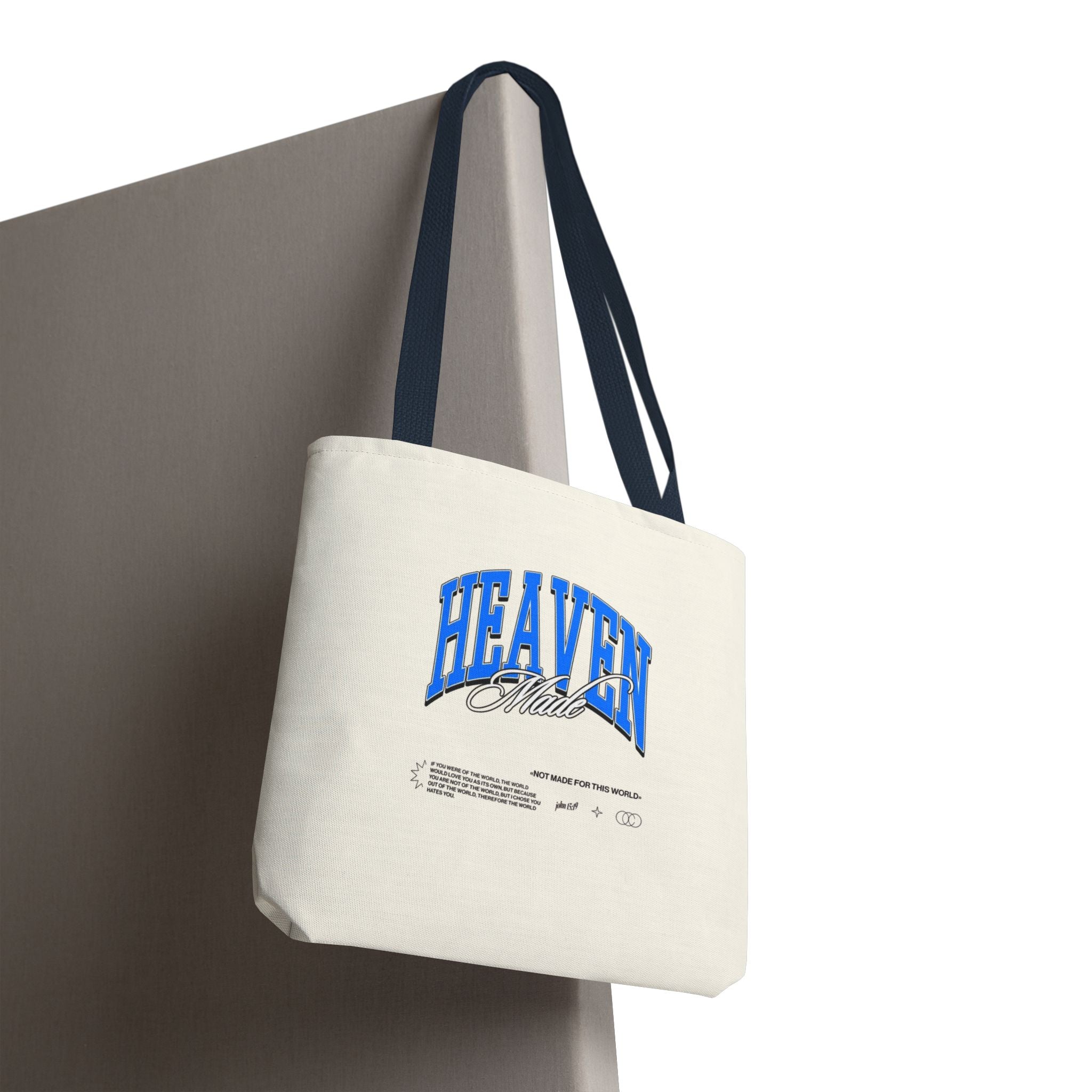 Heaven Music Tote Bag - Retro Blue Graphic All-Over Print
