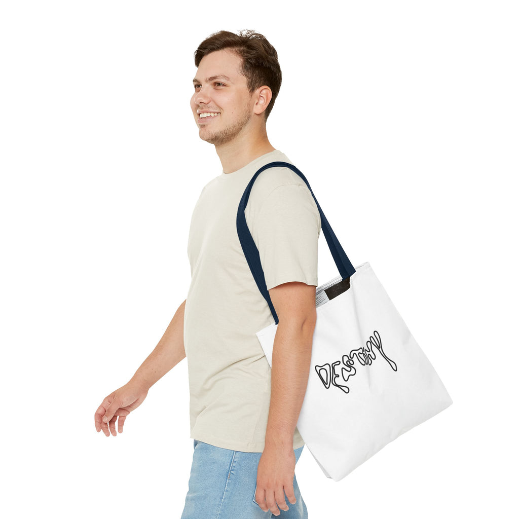 Destiny Script Tote Bag – Minimalist Graphic Canvas Tote