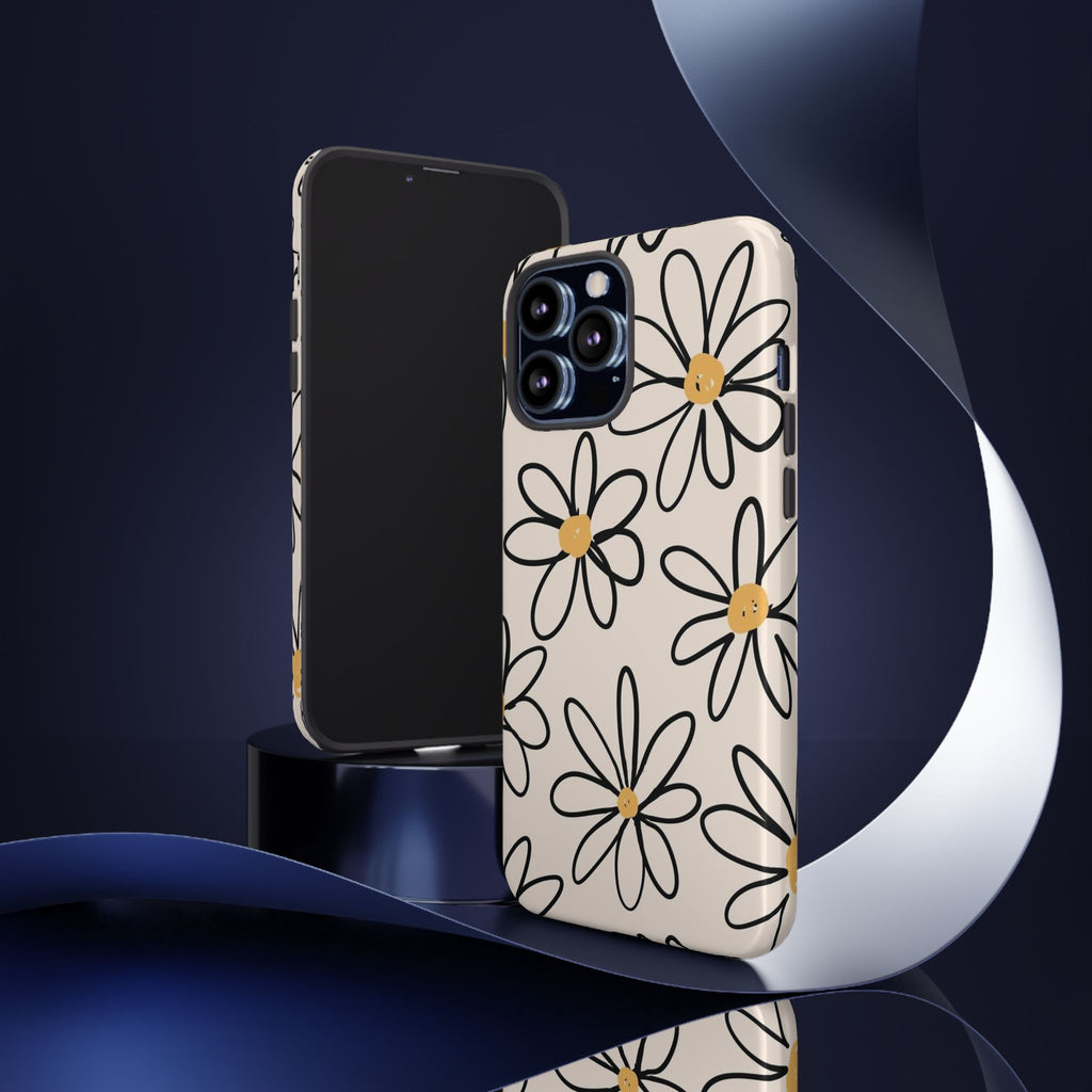 Daisy Sketch iPhone Case — Floral Protective Phone Cover