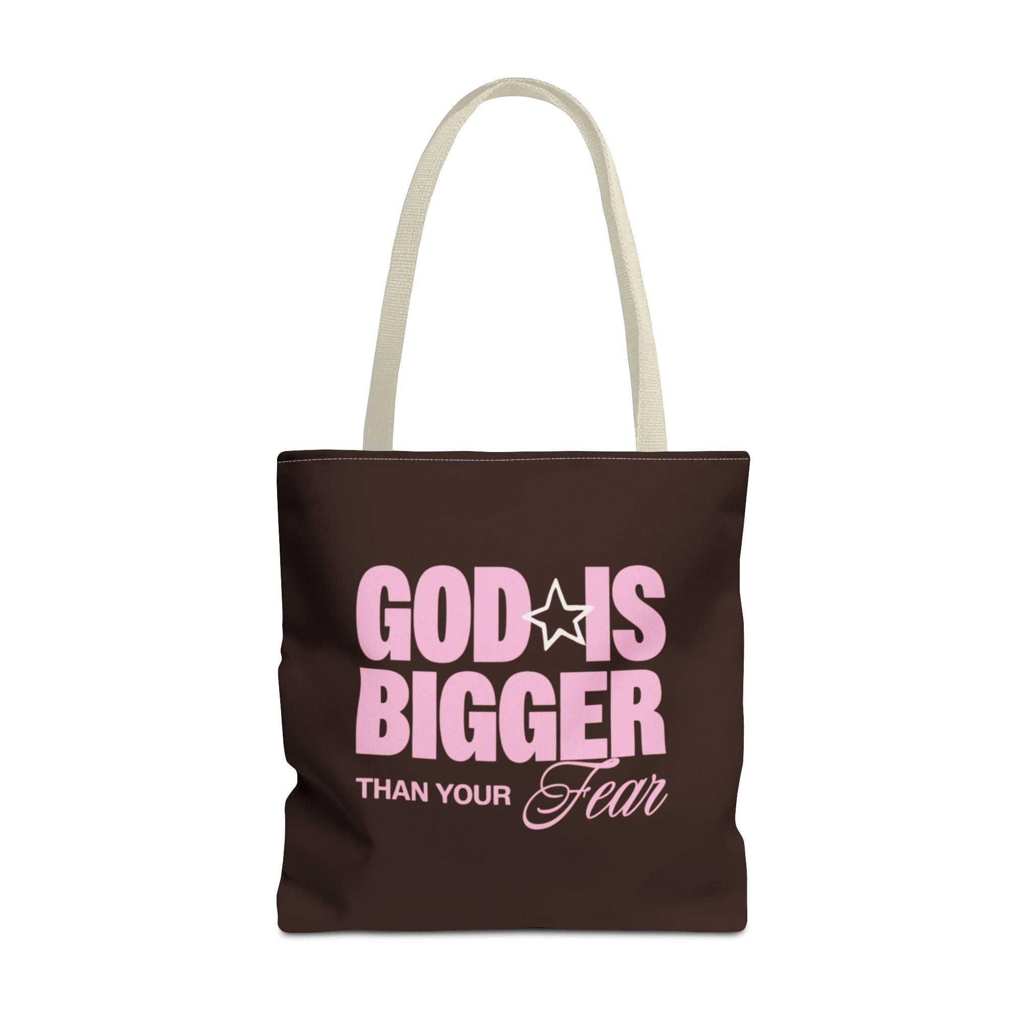 "God Is Bigger Than Your Fear" Scripture Quote Tote Bag