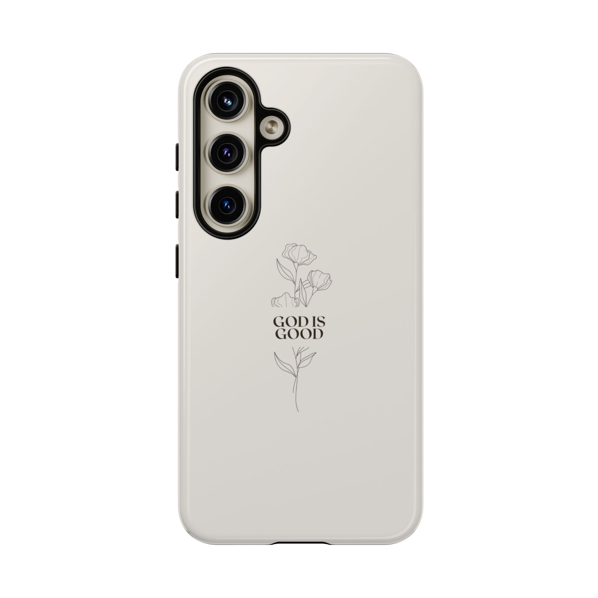 Minimal ‘God Is Good’ Floral Tough Phone Case