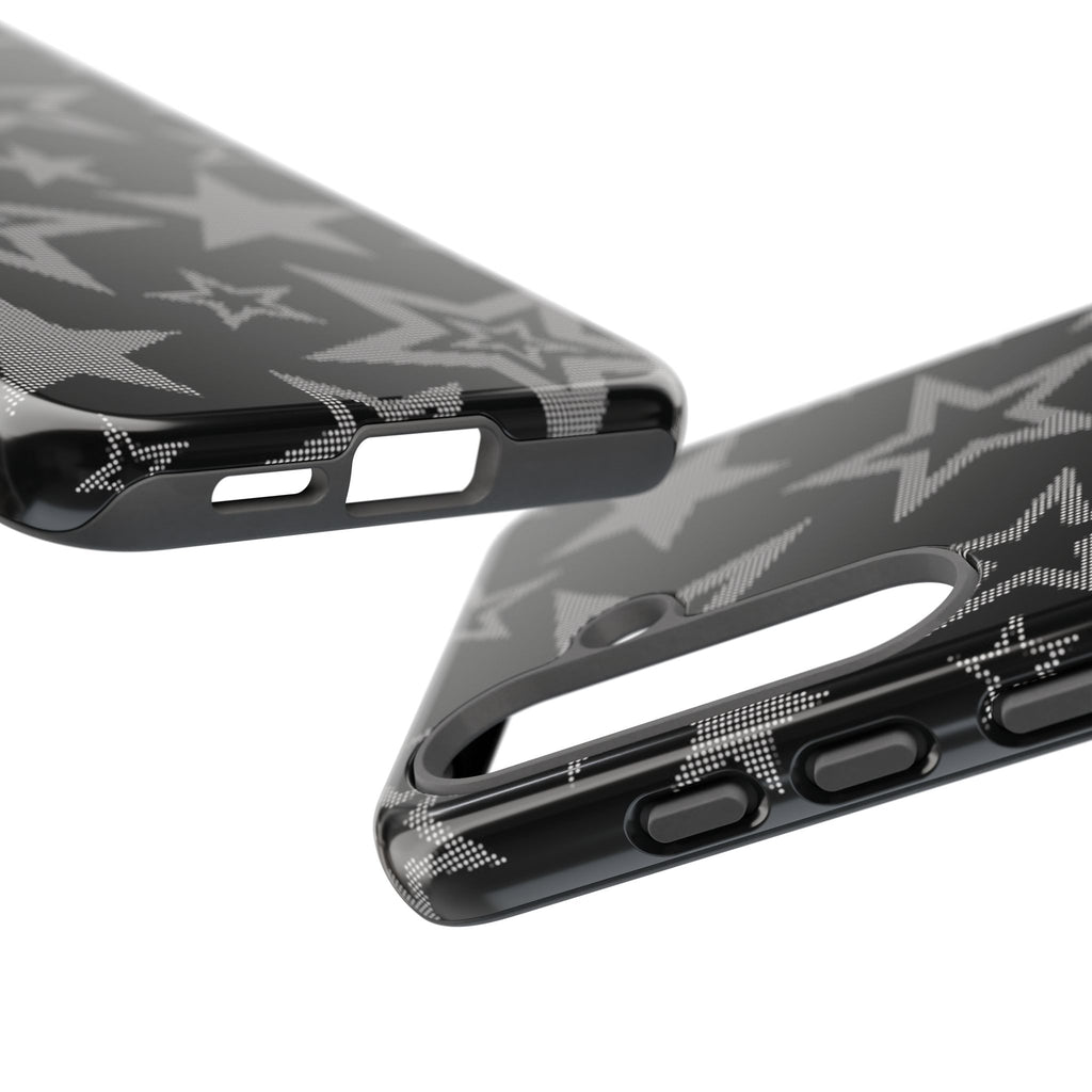 Black Star Pattern Tough Phone Case — Durable Protective Phone Cover