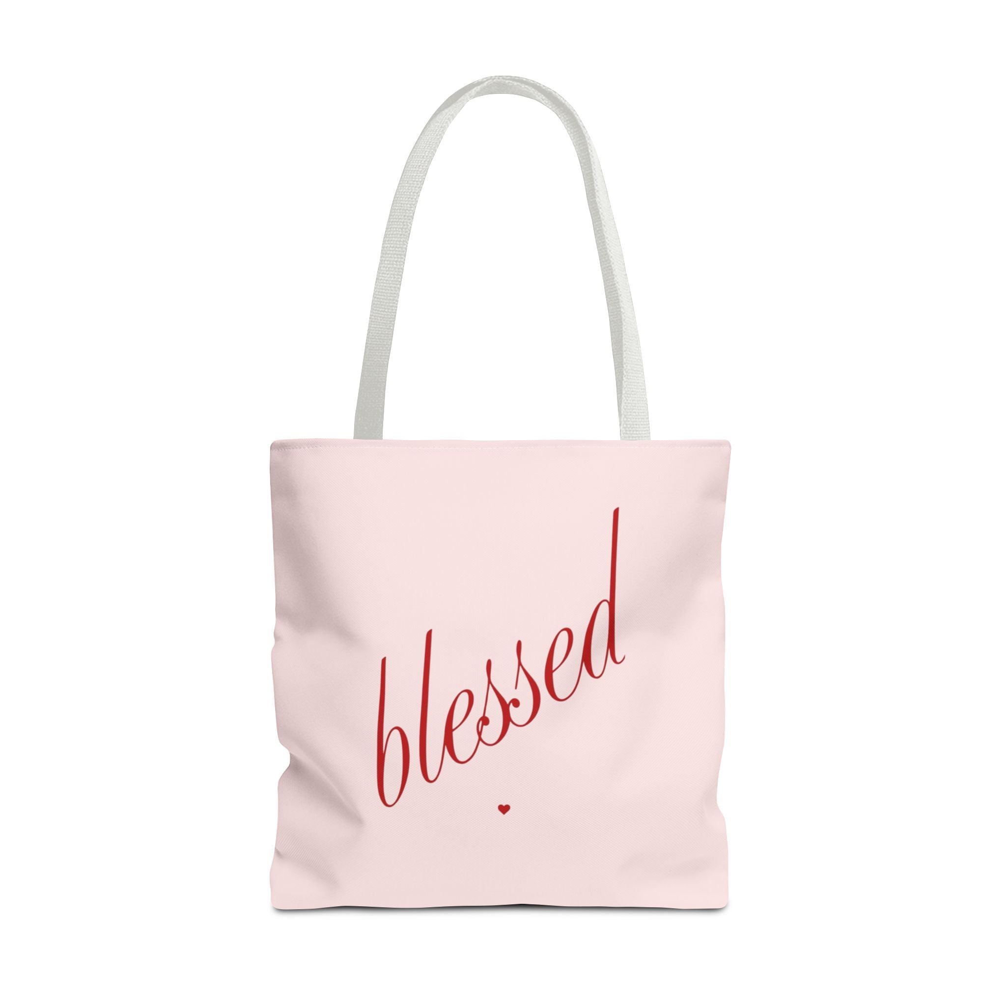 Blessed Script Tote Bag — Pink Everyday Carryall