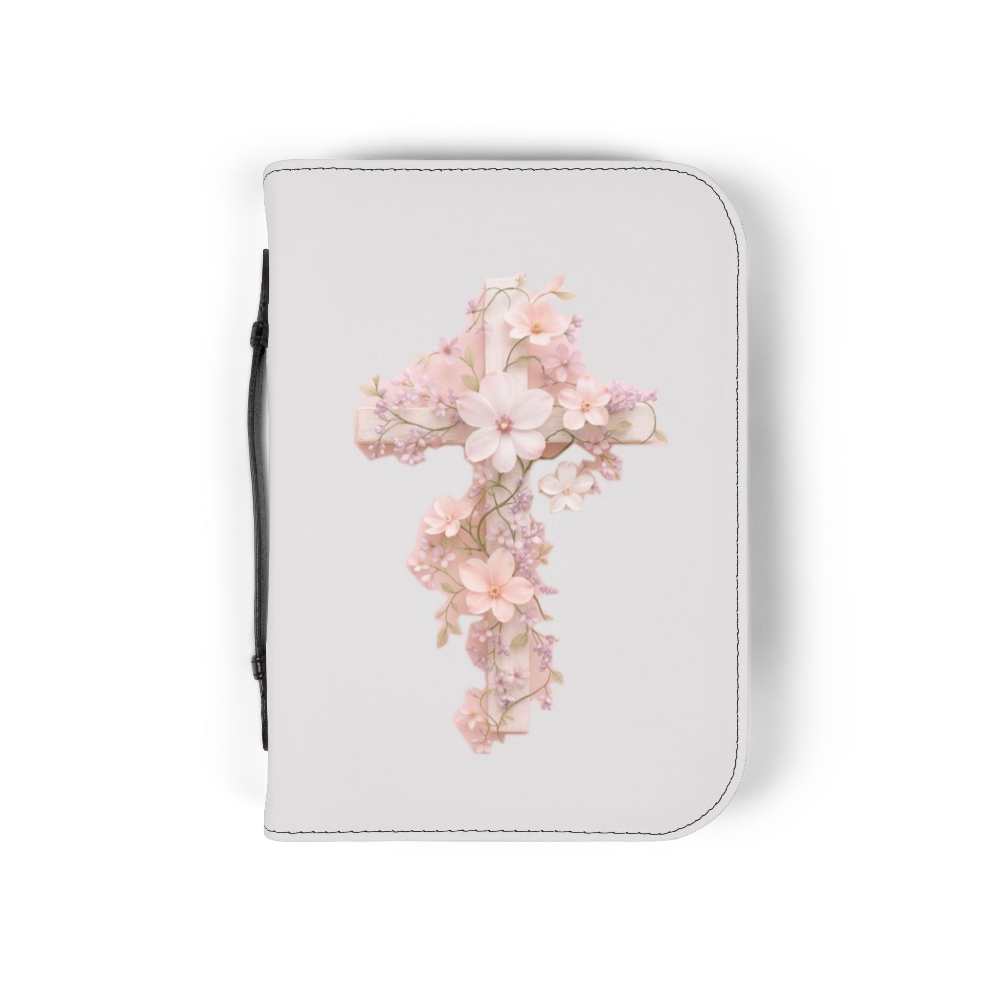 Floral Cross Bible Cover – Pink Flower Zippered Bible Case