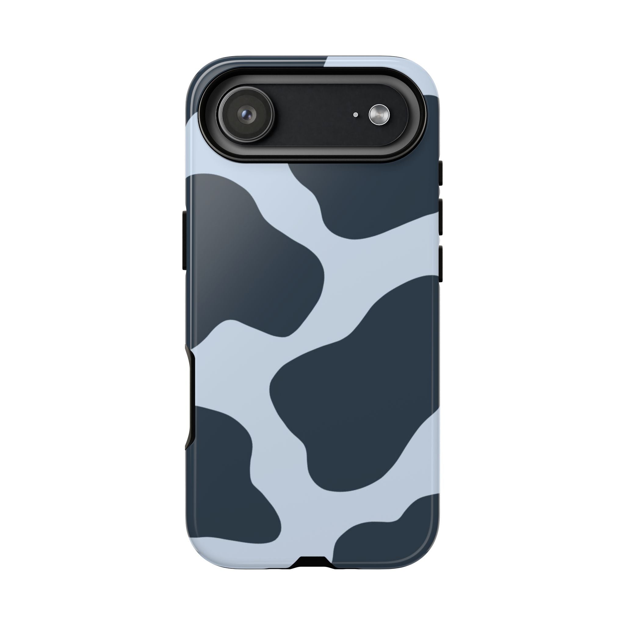 Cow Print Tough iPhone Case — Blue Black Abstract Pattern