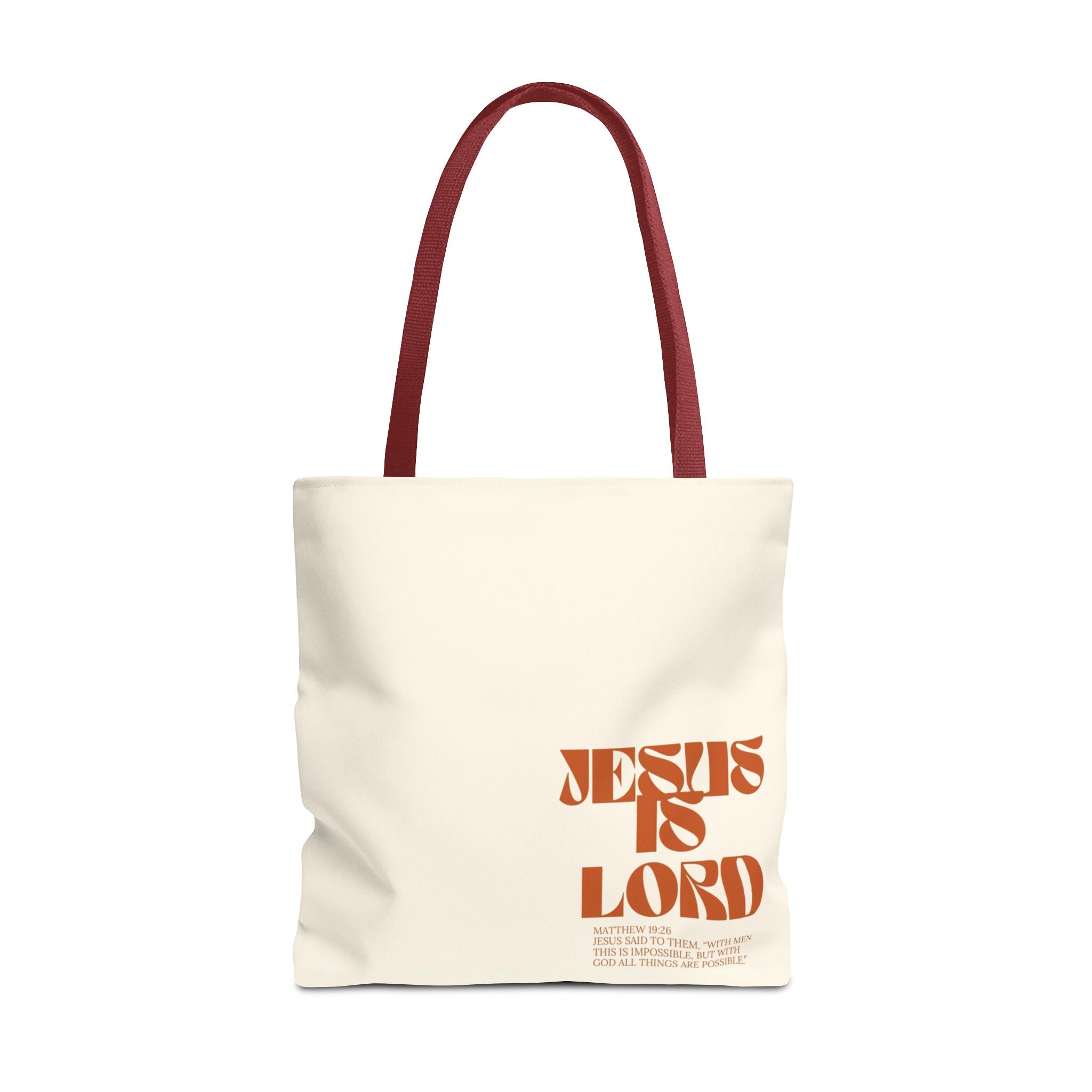 "Jesus Is Lord" Tote Bag — Faith-Based Christian Quote Everyday Tote