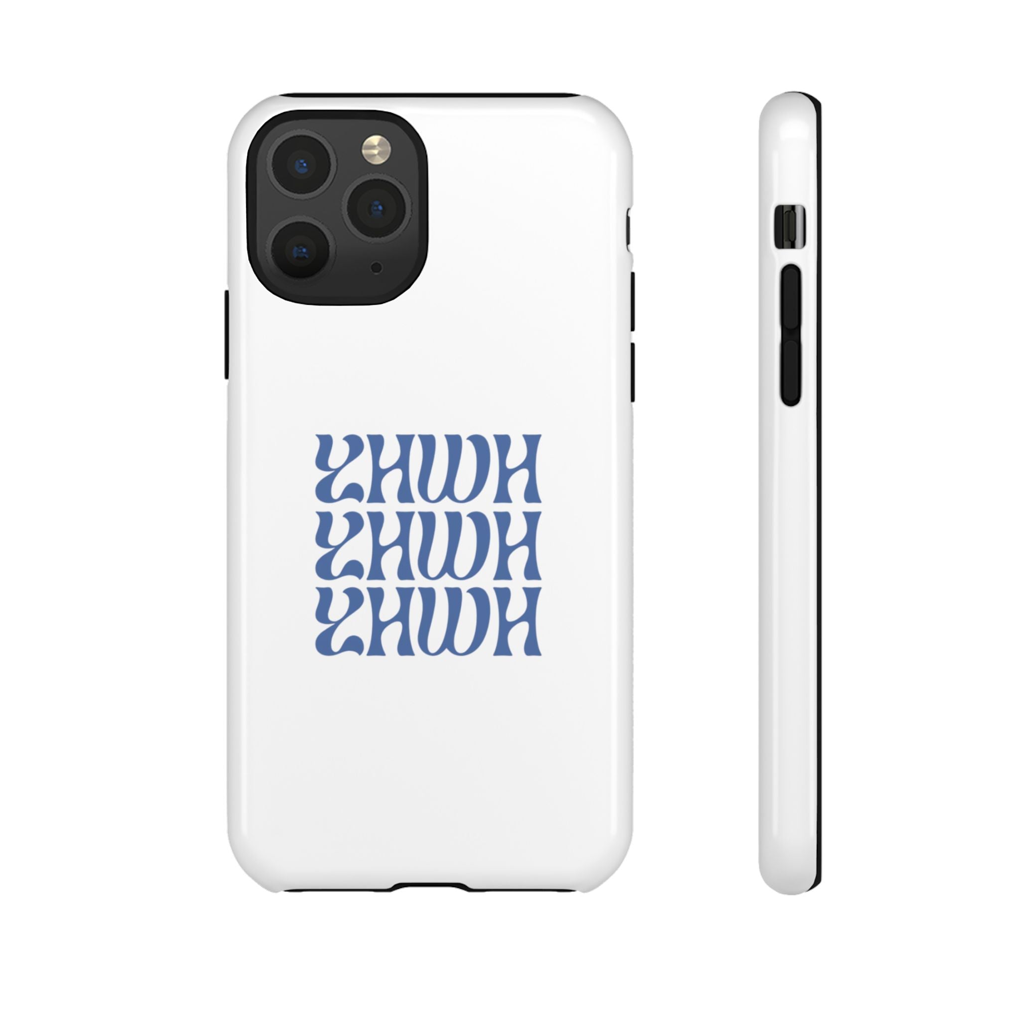 "YHWH" — Retro Blue Wavy Tough Phone Case