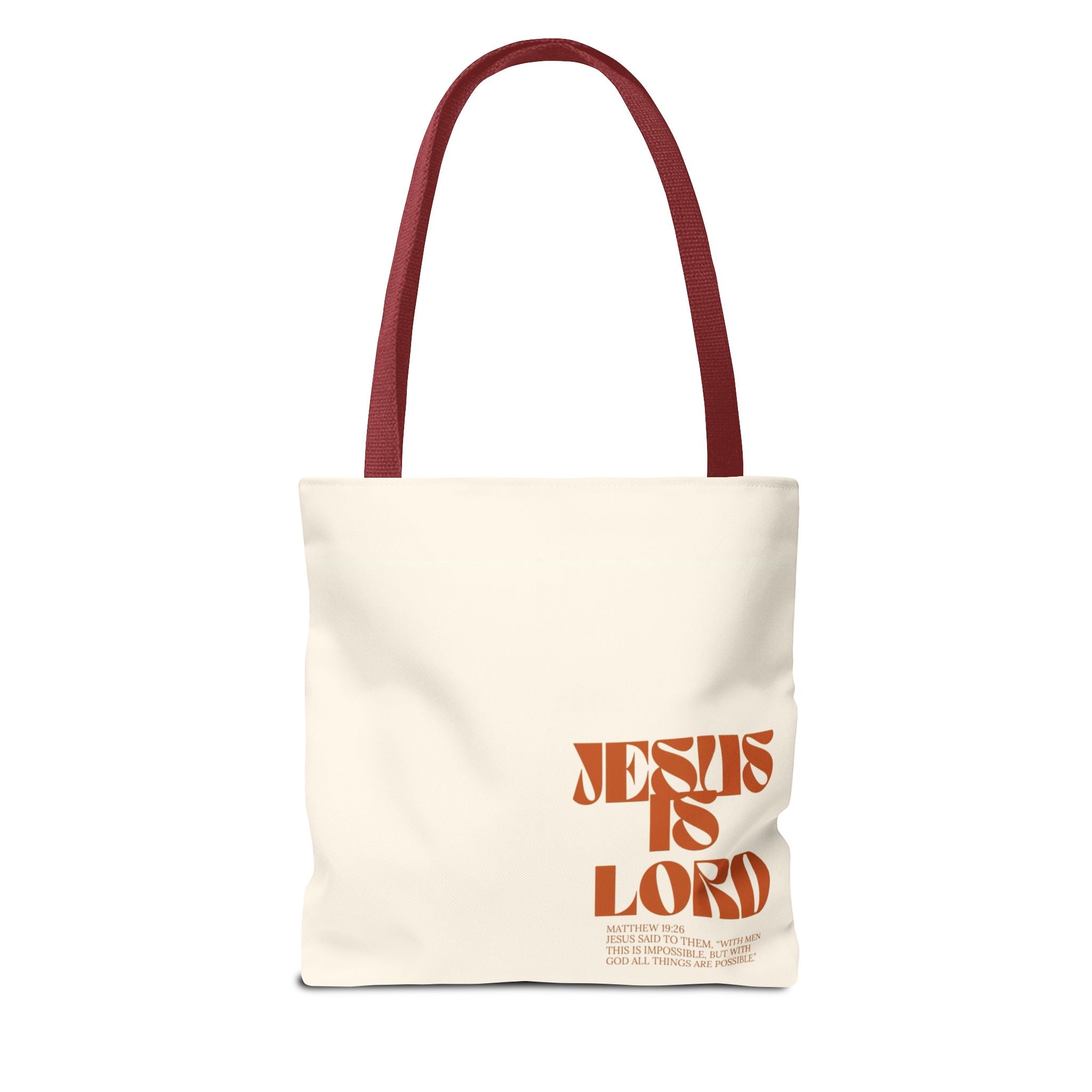 "Jesus Is Lord" Tote Bag — Faith-Based Christian Quote Everyday Tote