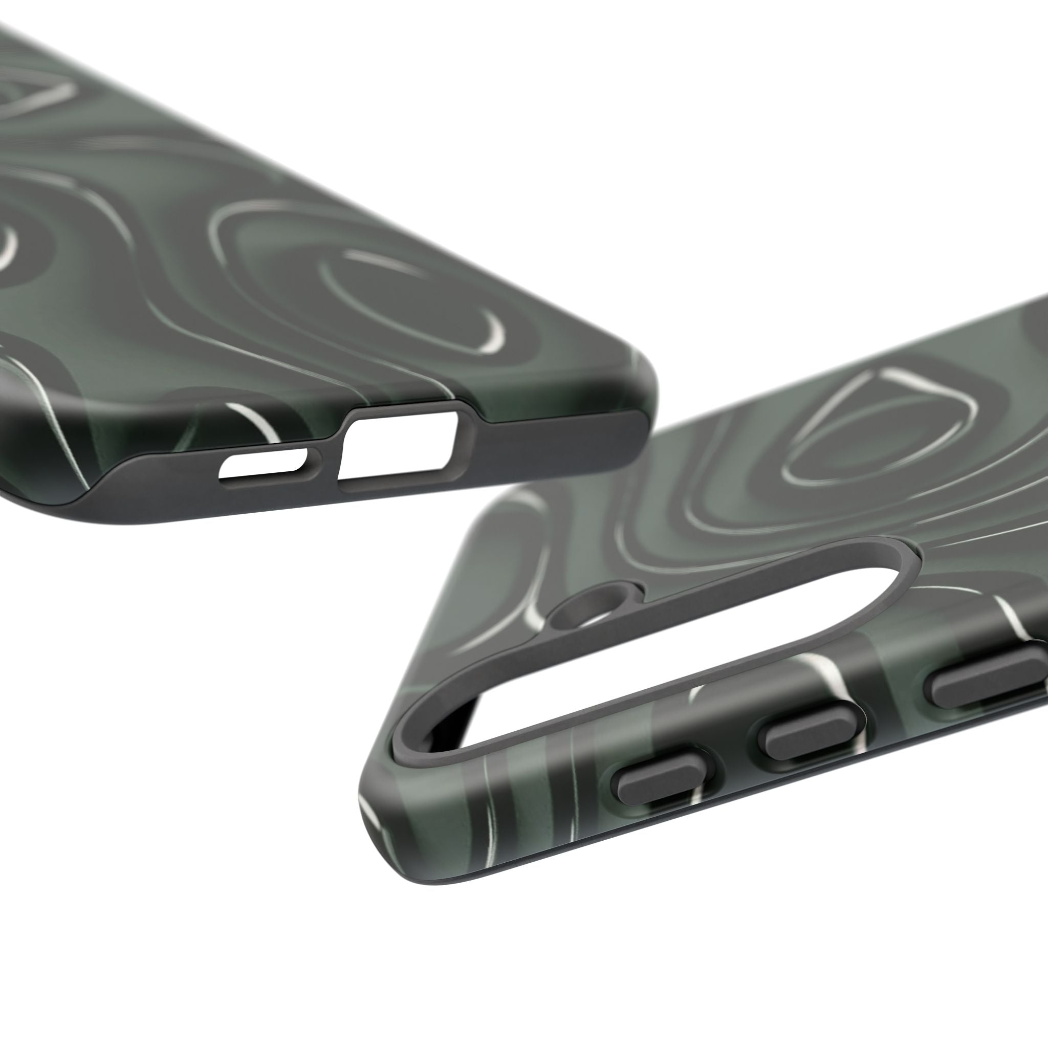 Dark Green Abstract Swirl Tough Phone Case