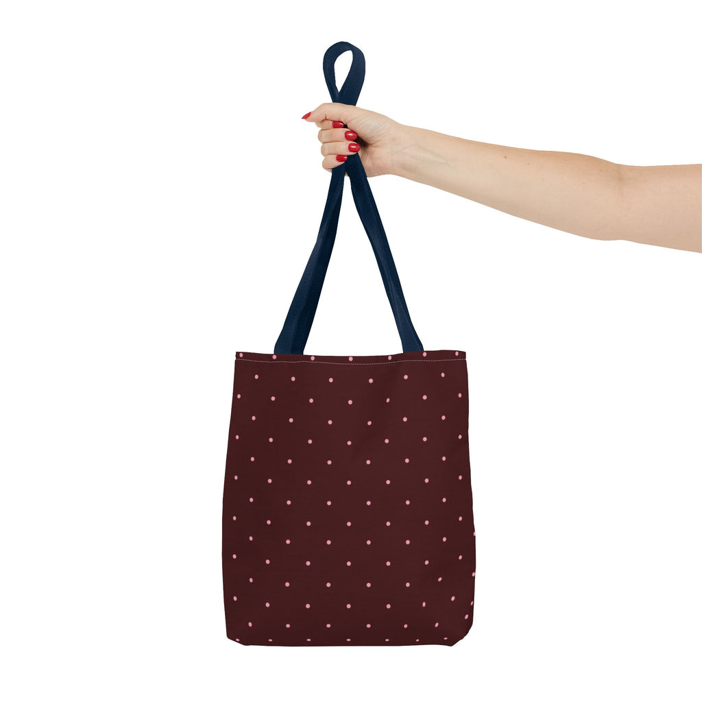 Burgundy Polka Dot Tote Bag