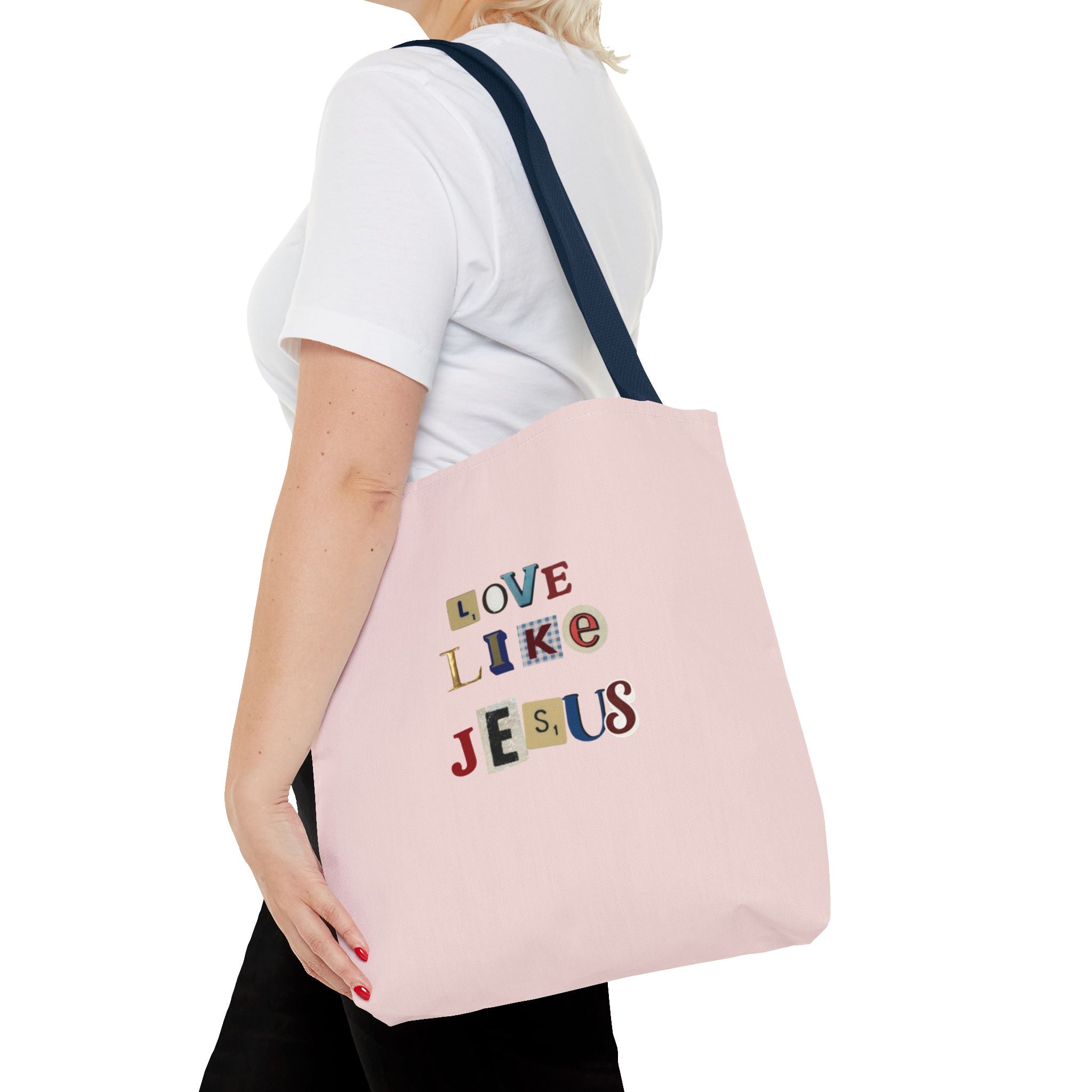 Love Like Jesus Tote Bag — Christian Inspirational Pink Everyday Tote