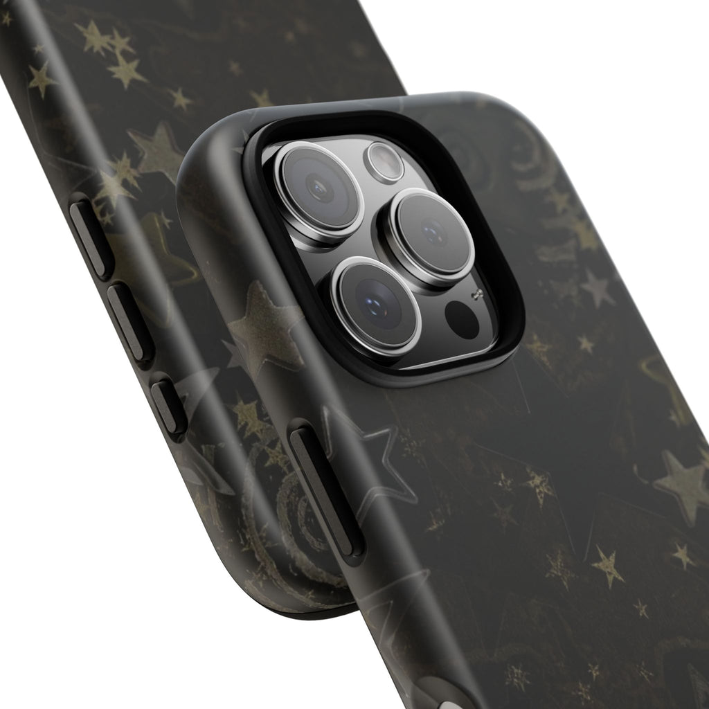 Black Starry iPhone Case – Protective Tough Case with Subtle Galaxy Pattern