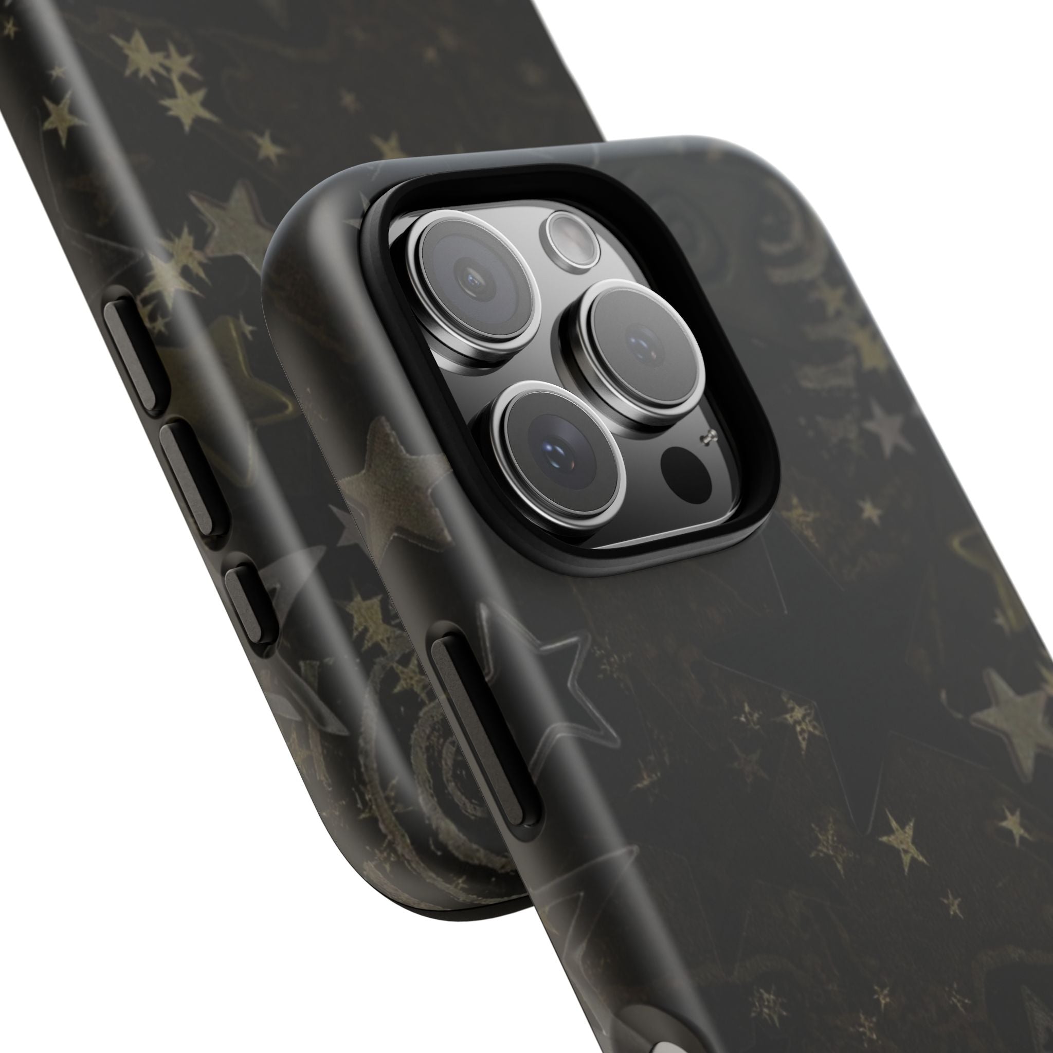 Black Starry iPhone Case – Protective Tough Case with Subtle Galaxy Pattern