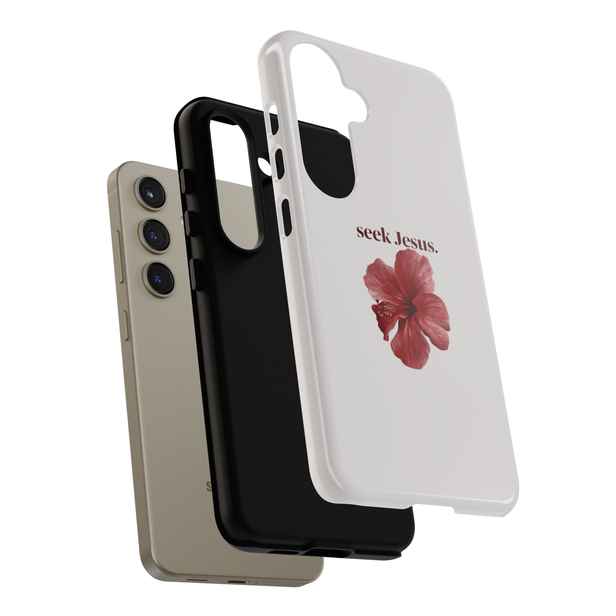"seek Jesus." Floral Tough Protective Case