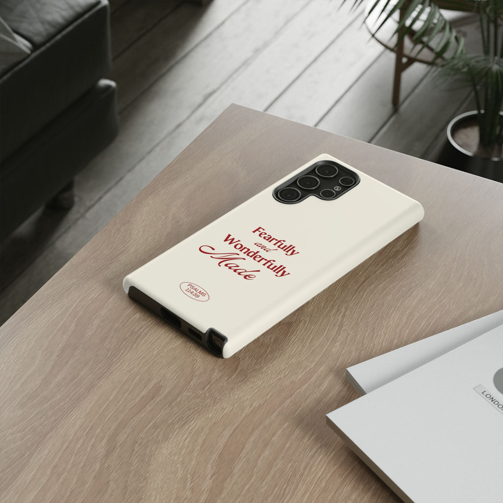 Tough Phone Case — "Fearfully and Wonderfully Made" Christian Scripture Protective Case