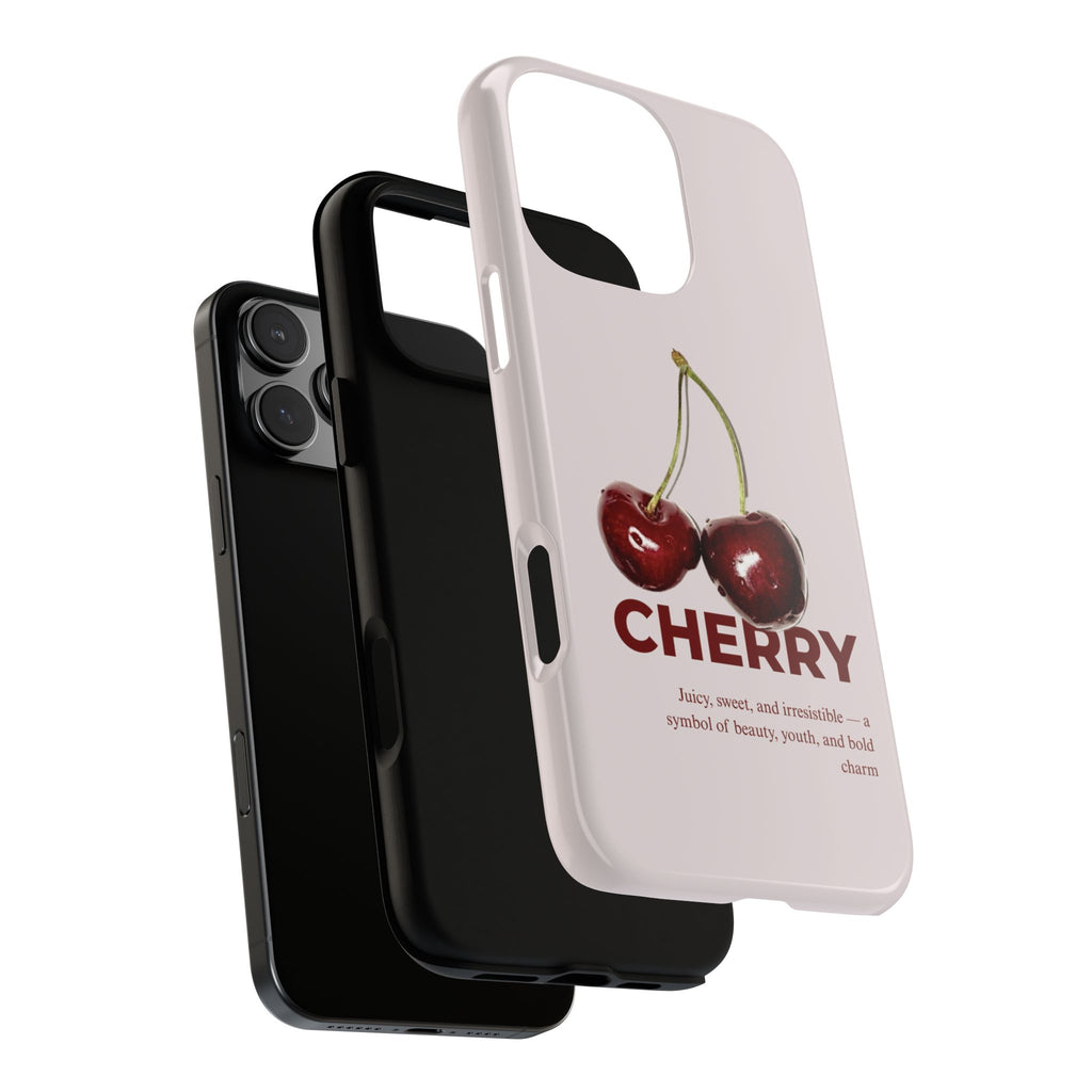 Cherry Vintage iPhone Case — Retro Cherry Illustration with 'CHERRY' Text