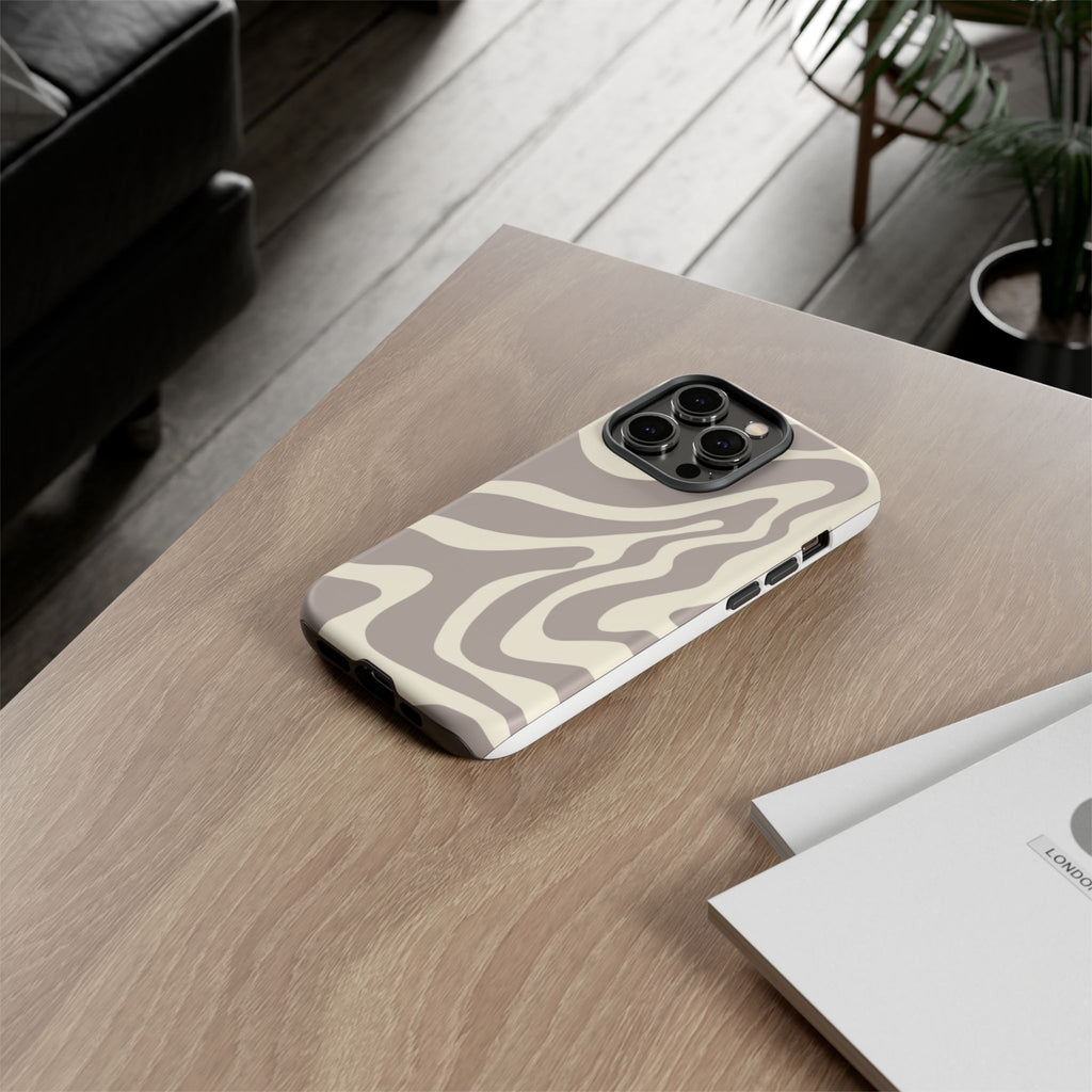 Neutral Zebra Print Tough iPhone Case