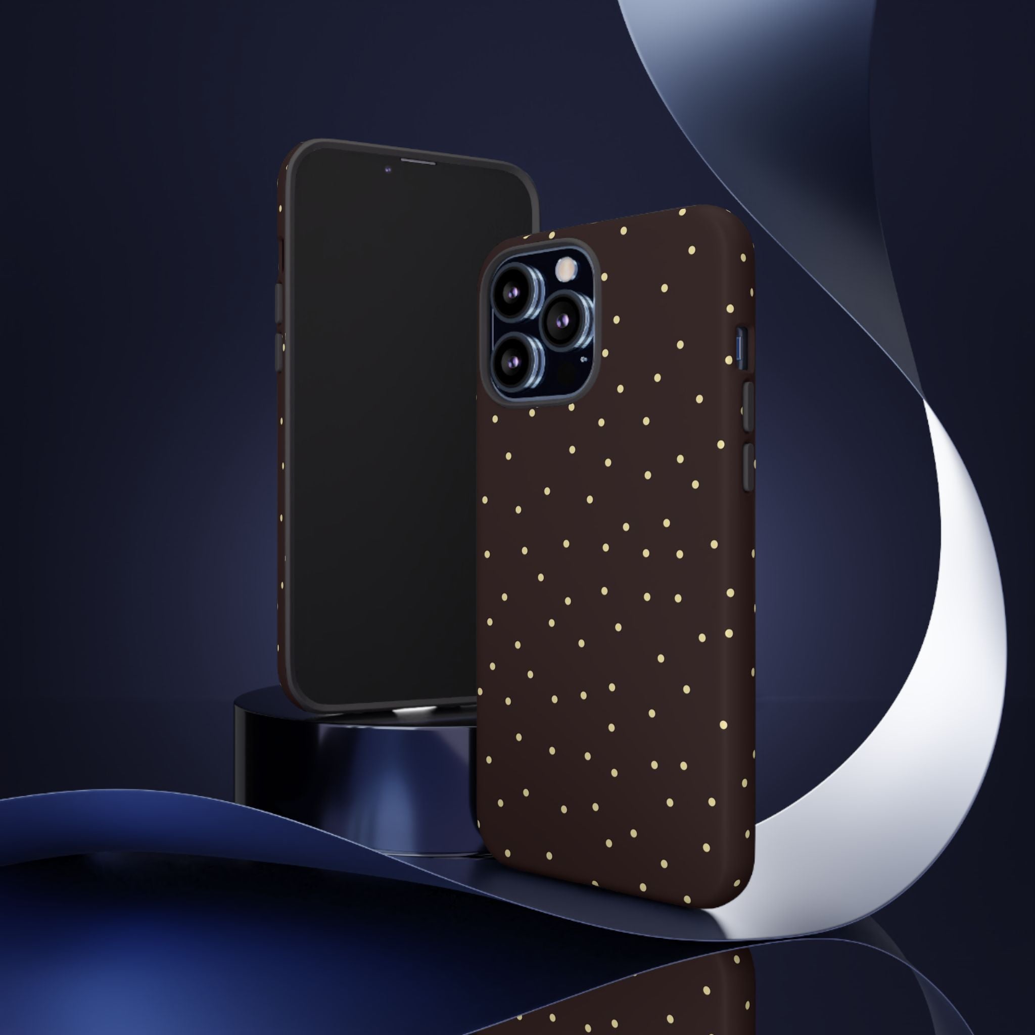 Brown Gold Polka Dot Tough Phone Case