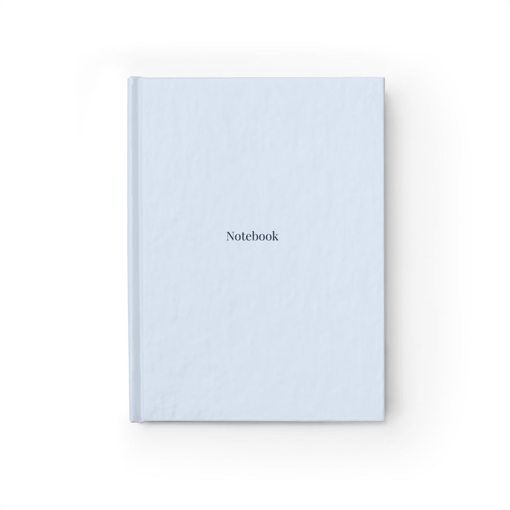 Hardcover Light Blue Ruled Notebook — Minimal 'Notebook' Hardcover Journal for Notes & Journaling