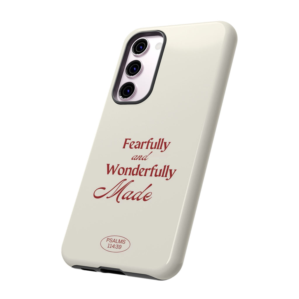 Tough Phone Case — "Fearfully and Wonderfully Made" Christian Scripture Protective Case