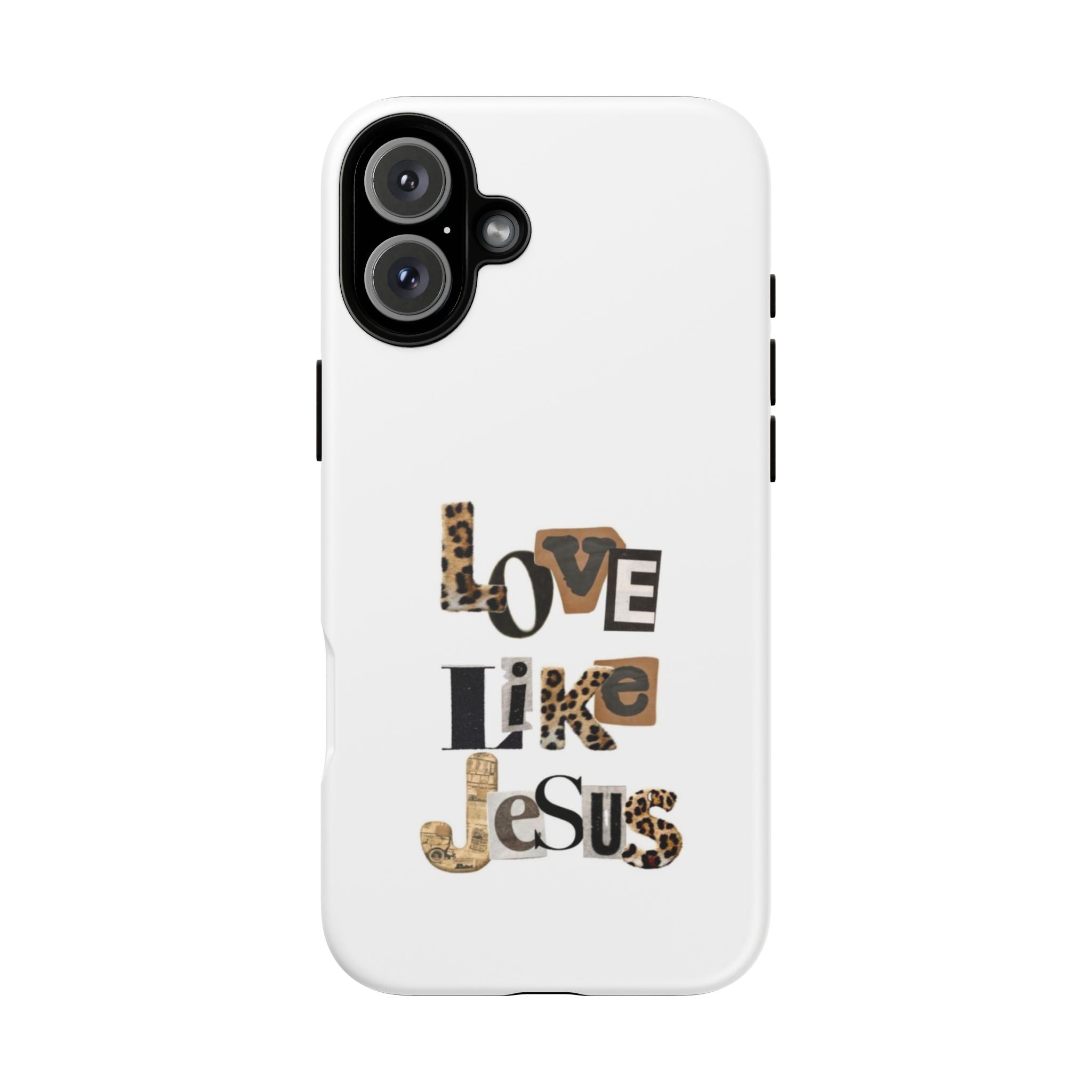 "Love Like Jesus" Leopard Print Christian Tough Phone Case