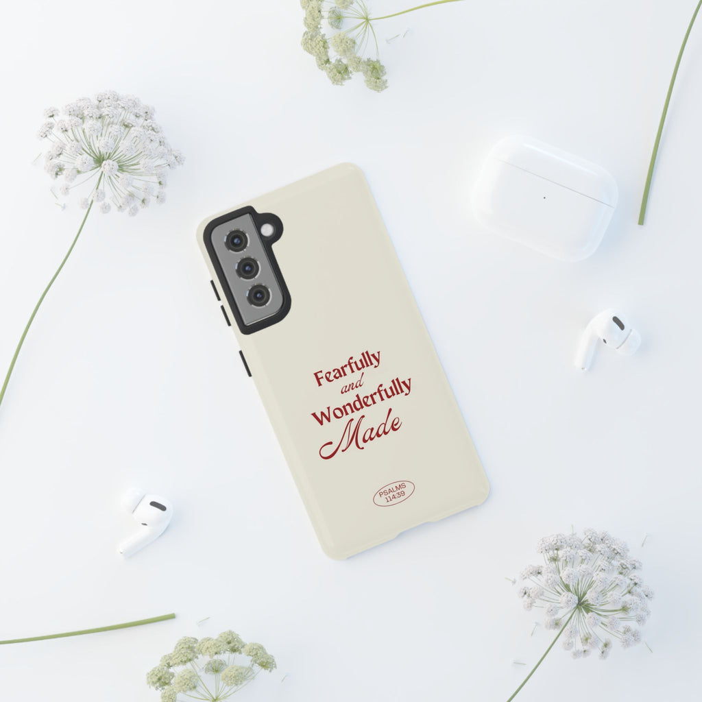 Tough Phone Case — "Fearfully and Wonderfully Made" Christian Scripture Protective Case