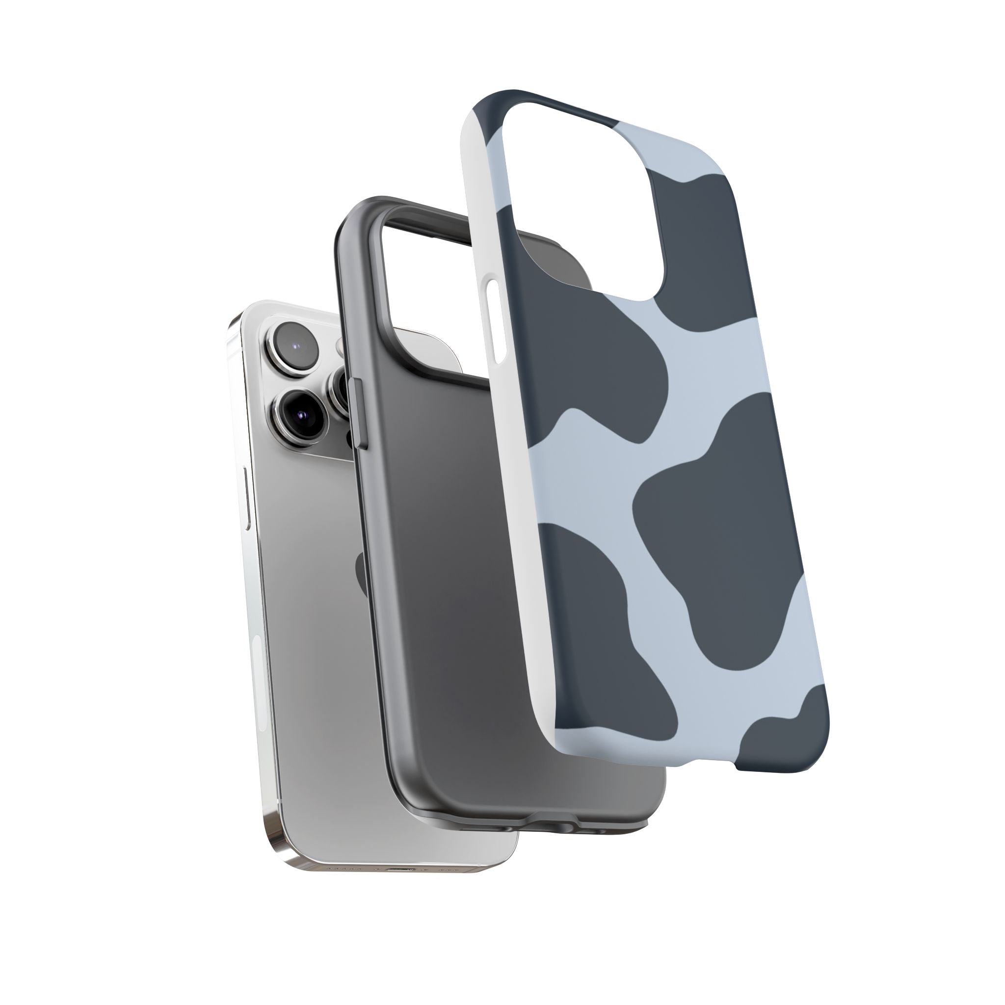 Cow Print Tough iPhone Case — Blue Black Abstract Pattern