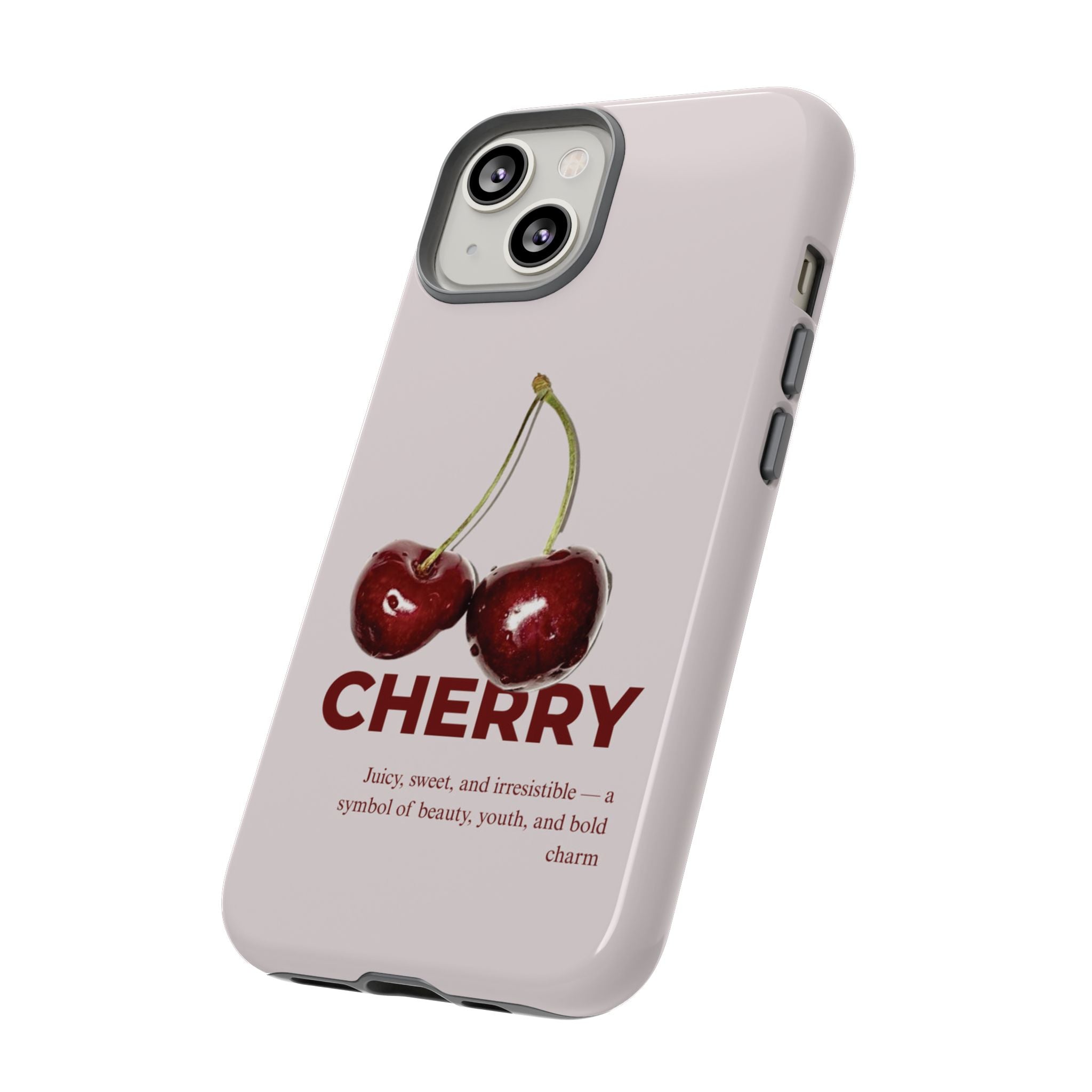 Cherry Vintage iPhone Case — Retro Cherry Illustration with 'CHERRY' Text