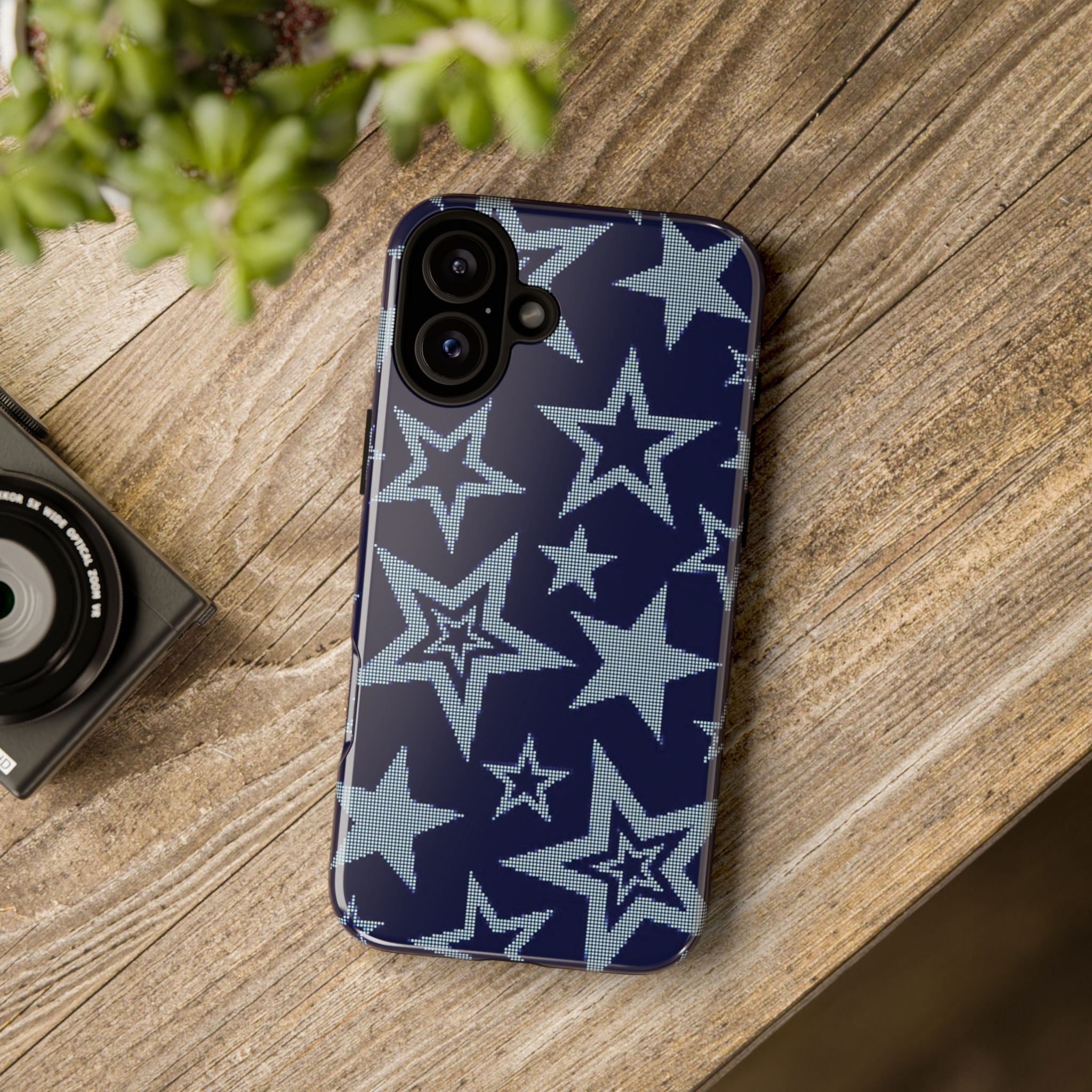 Navy Star Pattern Tough iPhone Case