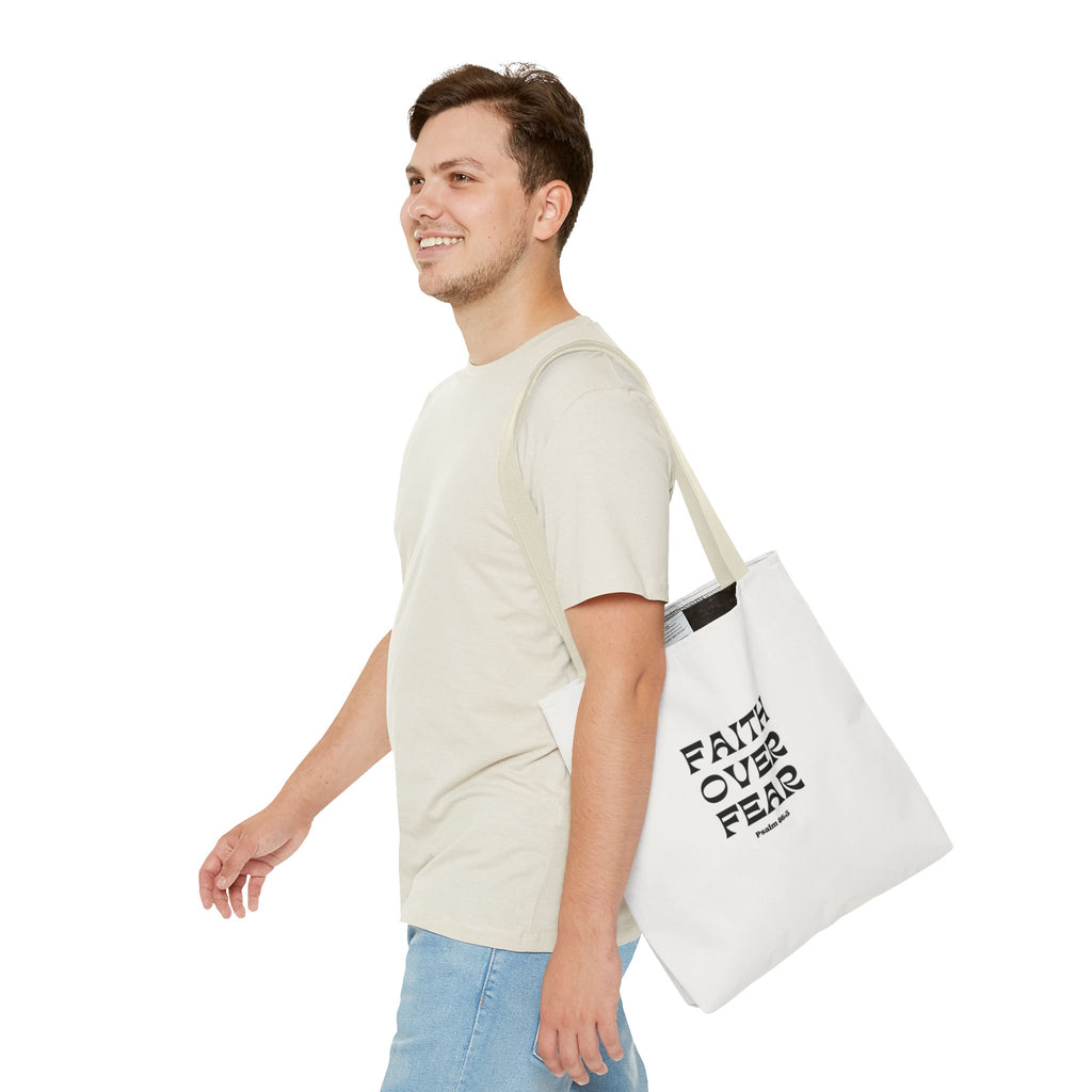 Faith Over Fear Tote Bag — Christian Inspirational Scripture Bag (Psalm 56:3)