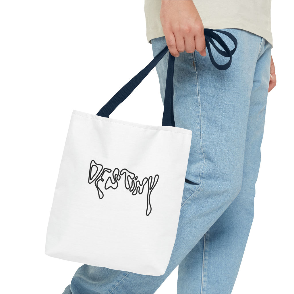 Destiny Script Tote Bag – Minimalist Graphic Canvas Tote