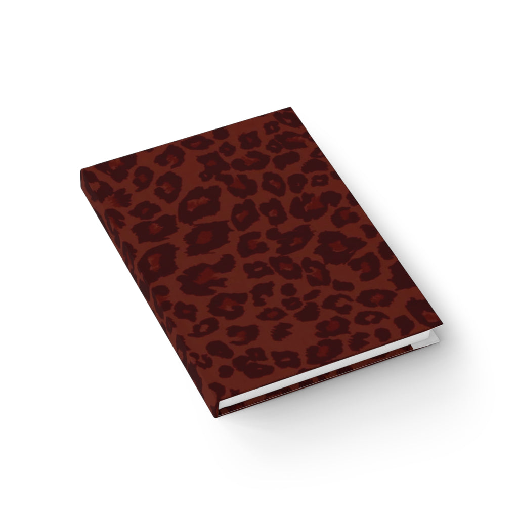 Leopard Print Journal — Red Ruled Notebook for Notes & Daily Planning