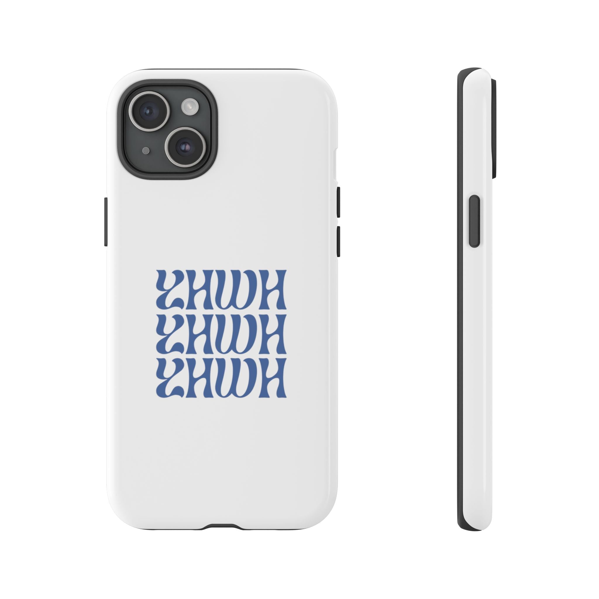 "YHWH" — Retro Blue Wavy Tough Phone Case