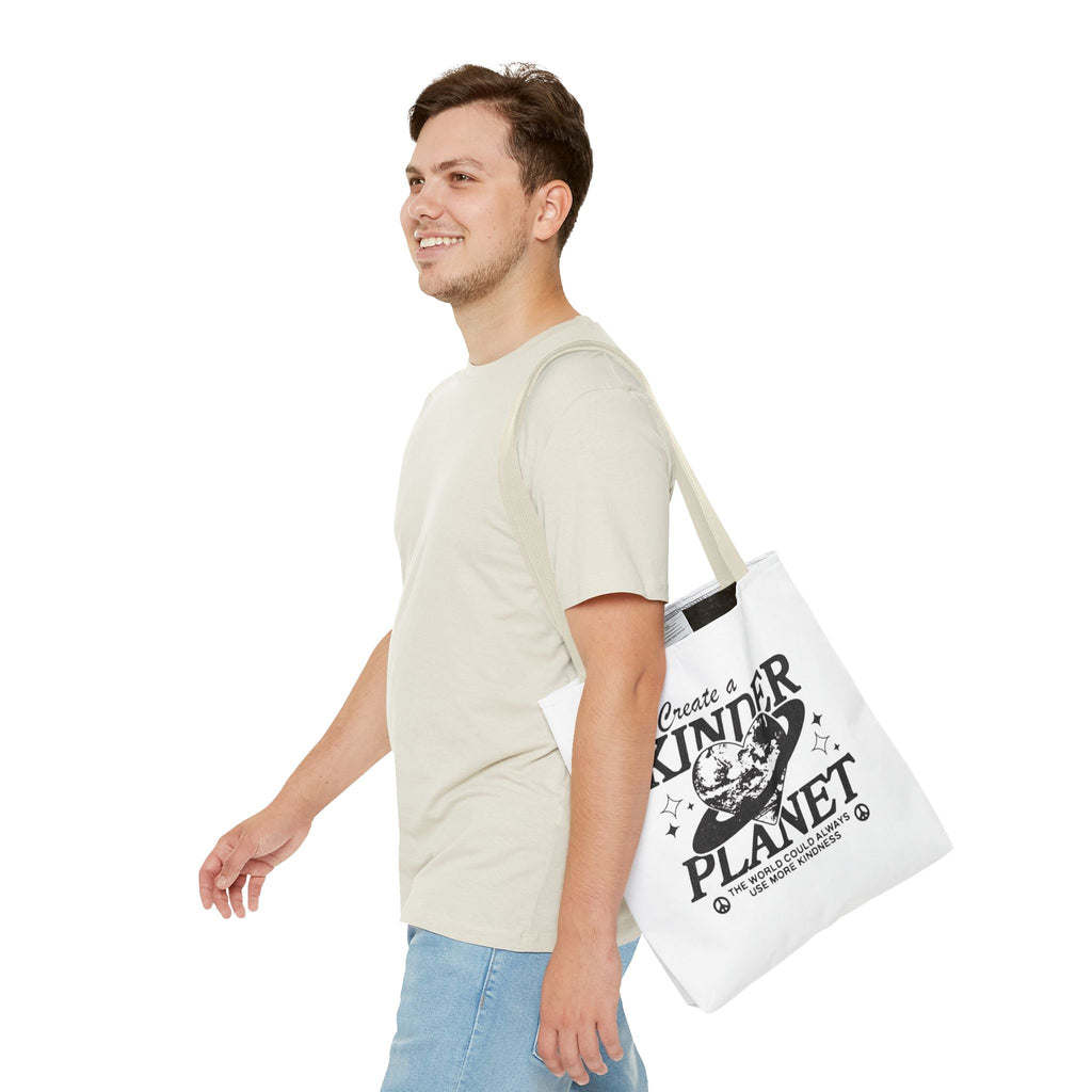 Create a Kinder Planet Tote Bag — Eco-Friendly Earth Love Canvas Tote