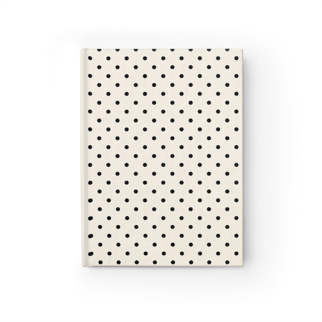 Polka Dot Hardcover Journal — Classic Black & Cream Ruled Notebook for Notes, Planning & Gifts