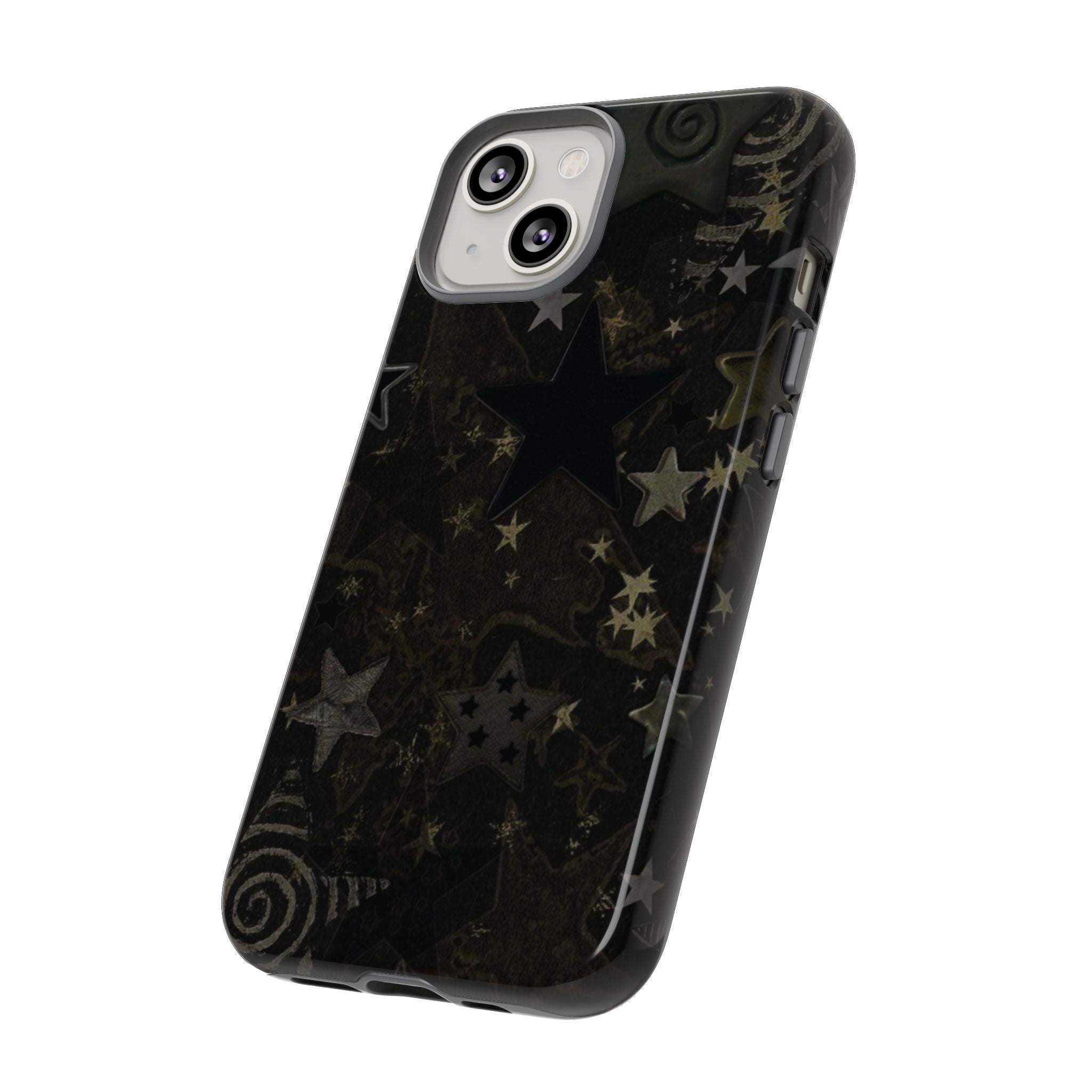 Black Starry iPhone Case – Protective Tough Case with Subtle Galaxy Pattern