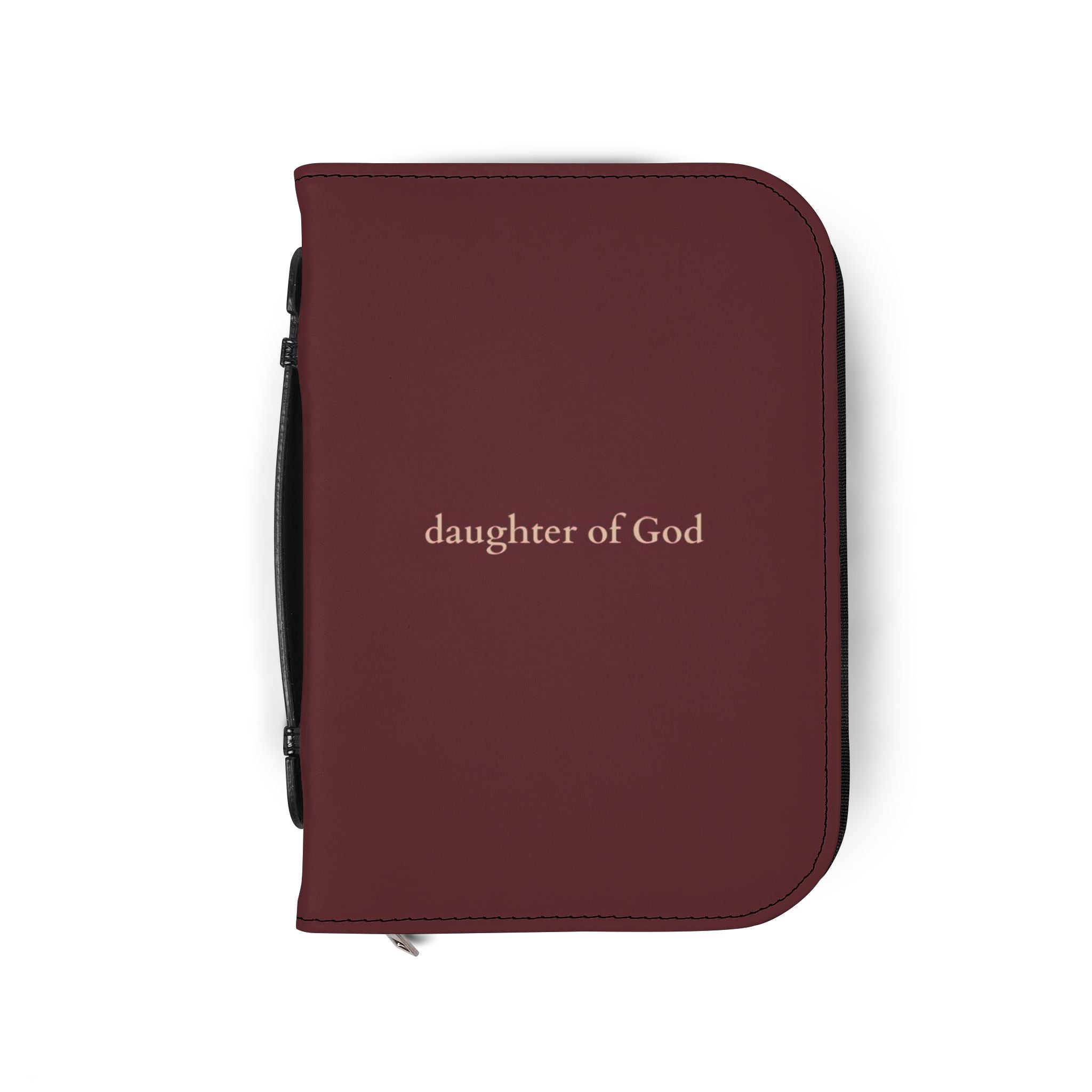 Daughter of God Zipper Bible Cover — Burgundy Case